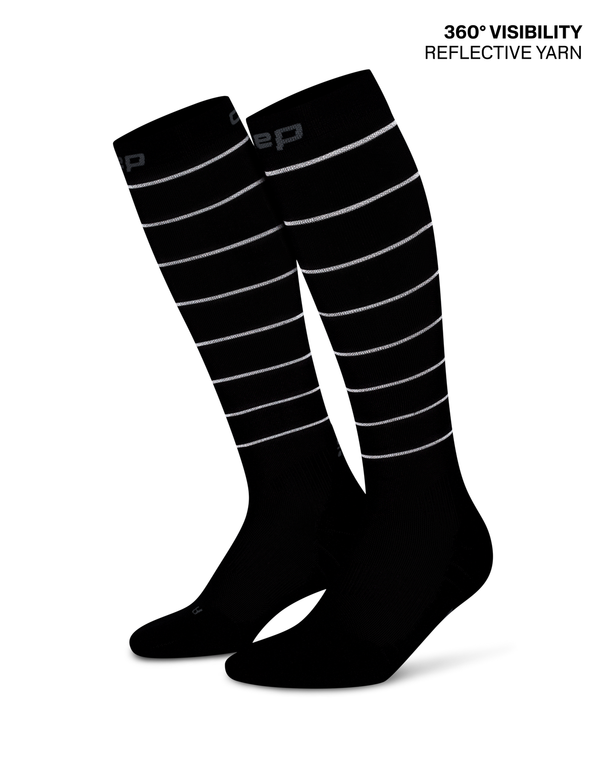 Pro Run Reflective Tall Compression Socks, Men, Black