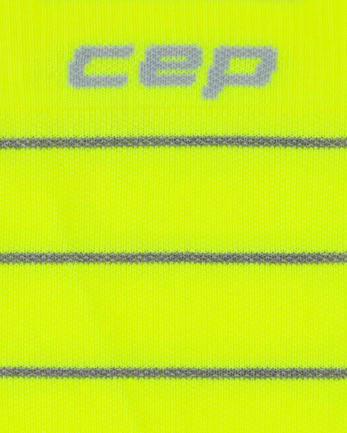 Pro Run Reflective Tall Compression Socks, Men, Neon Yellow, close-up detail