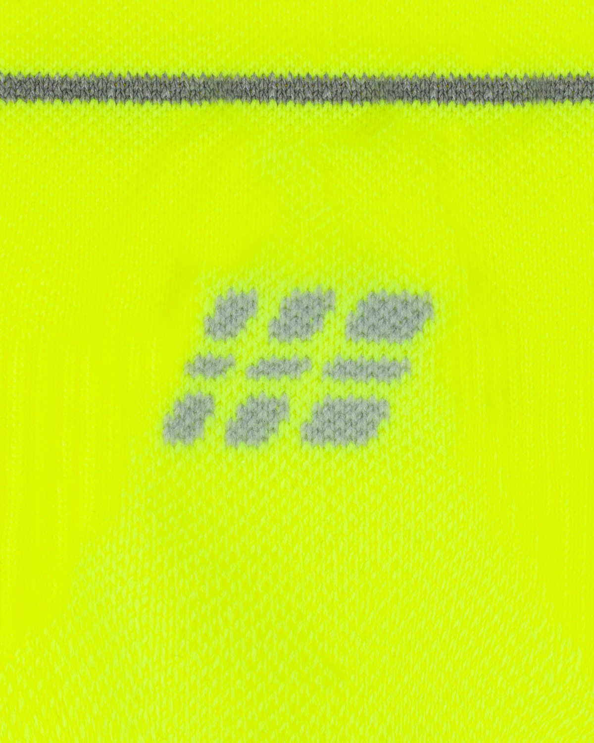 Pro Run Reflective Tall Compression Socks, Men, Neon Yellow, close-up detail