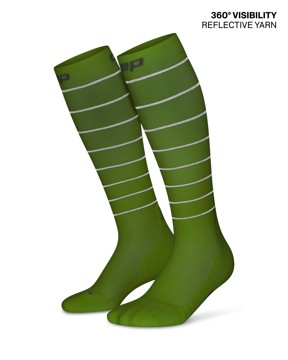 Pro Run Reflective Tall Compression Socks, Men, Neon Yellow