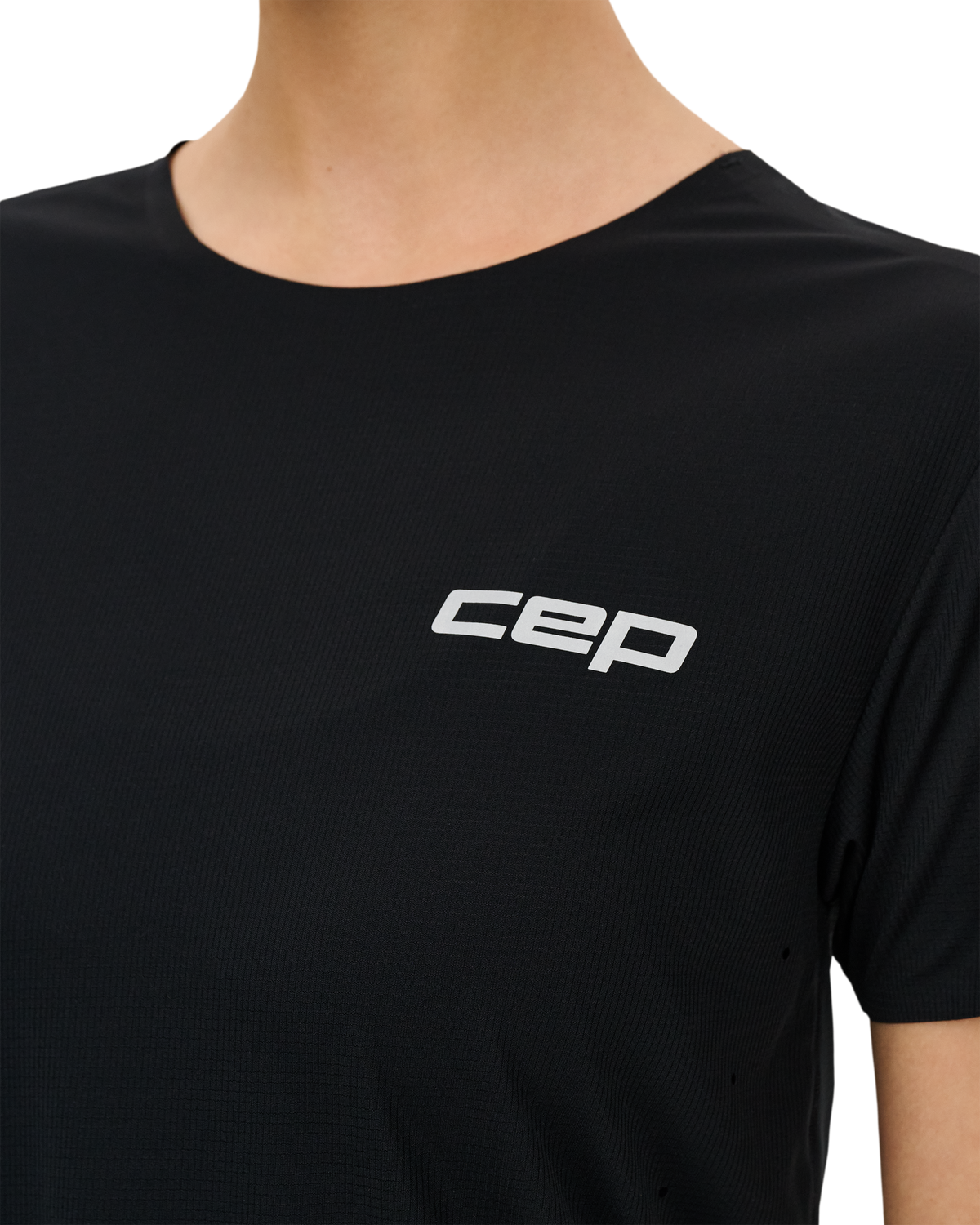 Pro Run Ultralight Short Sleeve Shirt, Women, Black, close-up detail