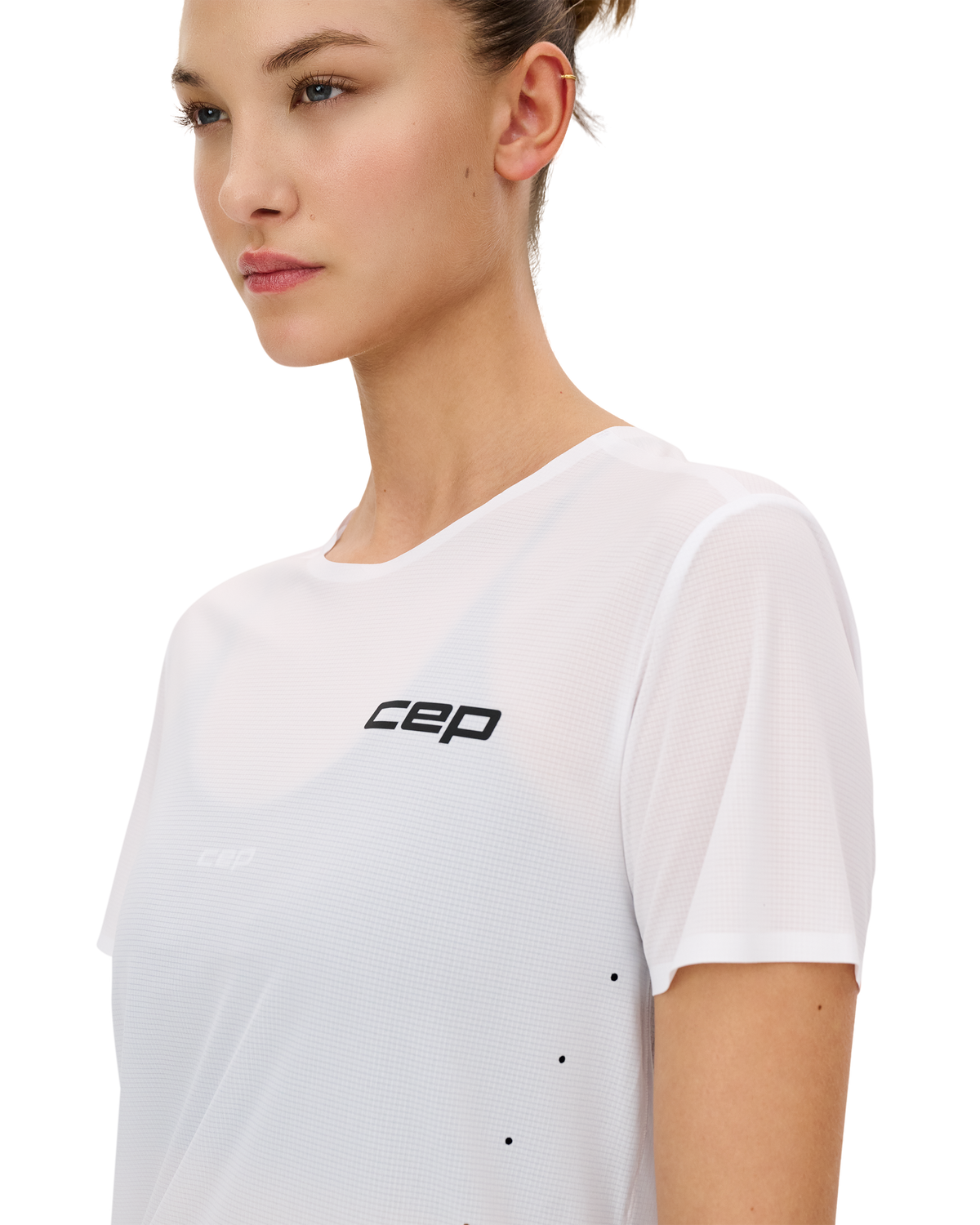 Pro Run Ultralight Short Sleeve Shirt, Women, White, close-up detail