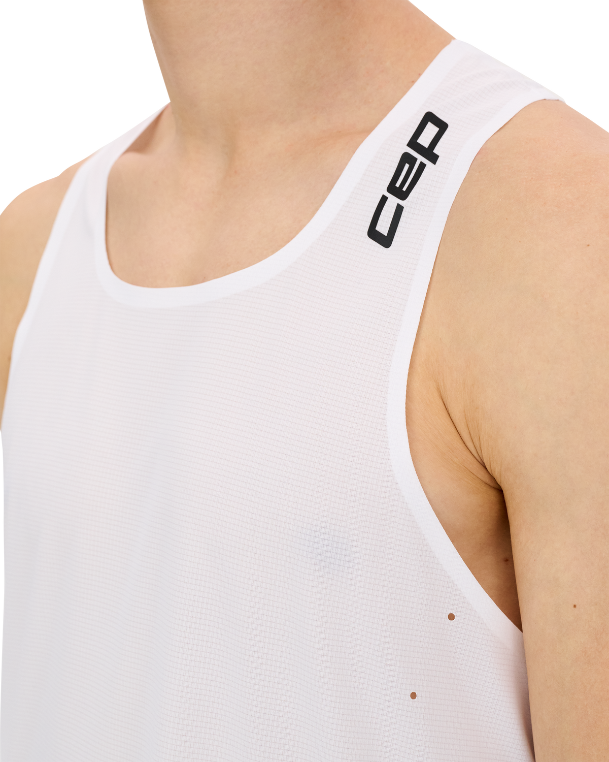 Pro Run Ultralight Tank Top, Men, White, close-up detail