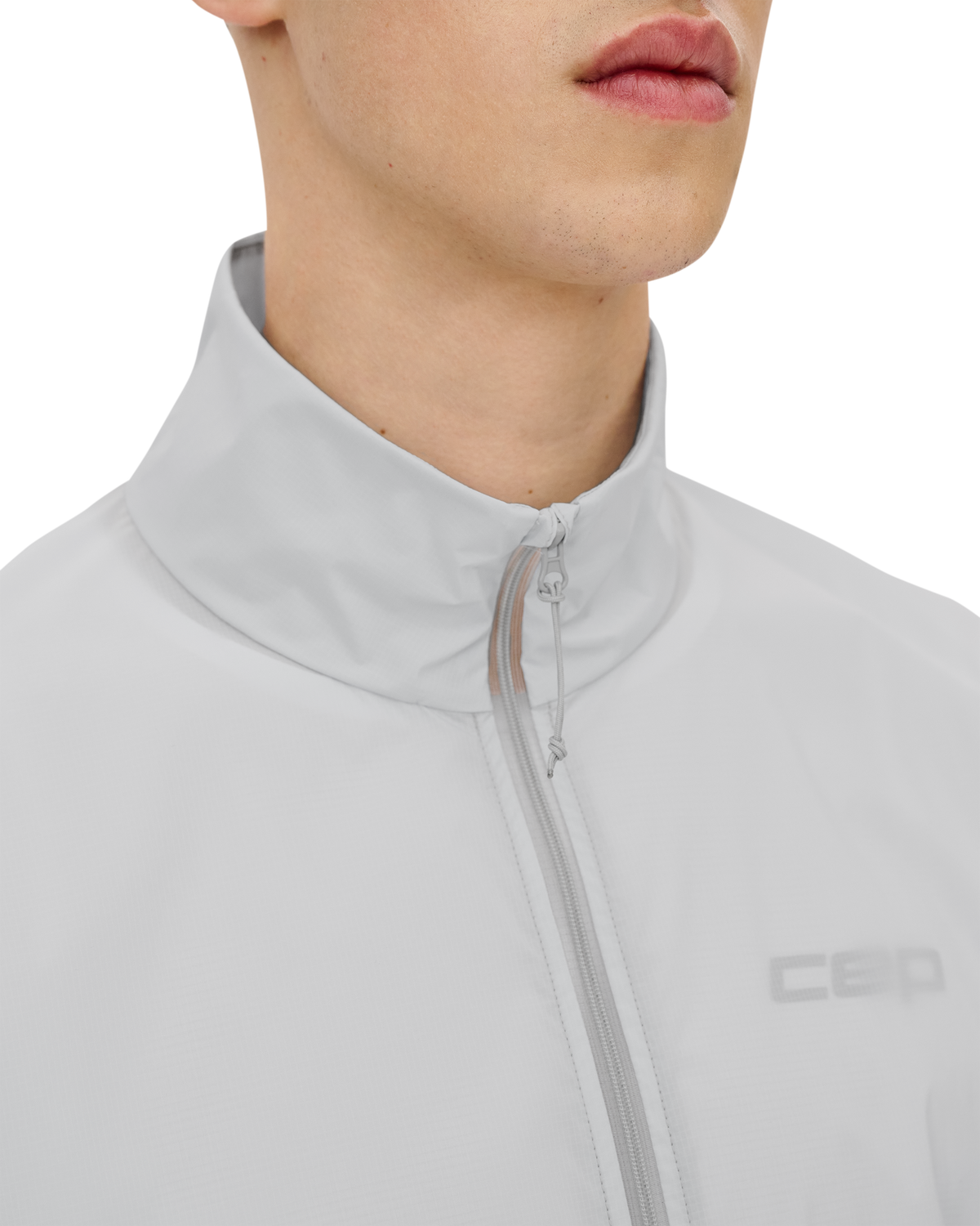 Pro Run Ultralight Windbreaker, Men, Light Grey, close-up detail