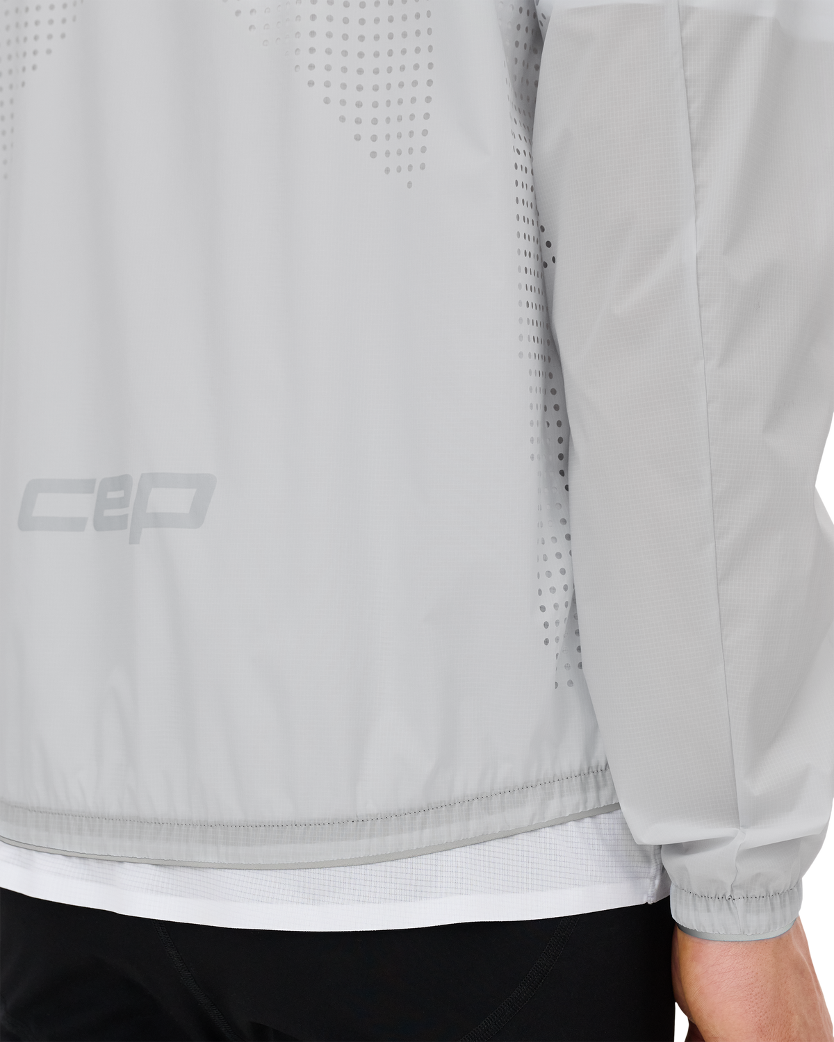 Pro Run Ultralight Windbreaker, Men, Light Grey, close-up detail
