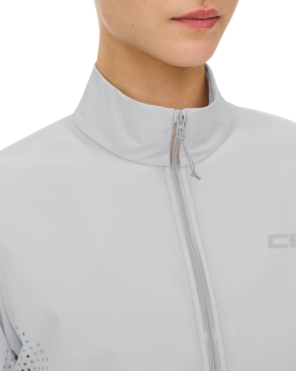 Pro Run Ultralight Windbreaker, Women, Light Grey, close-up detail