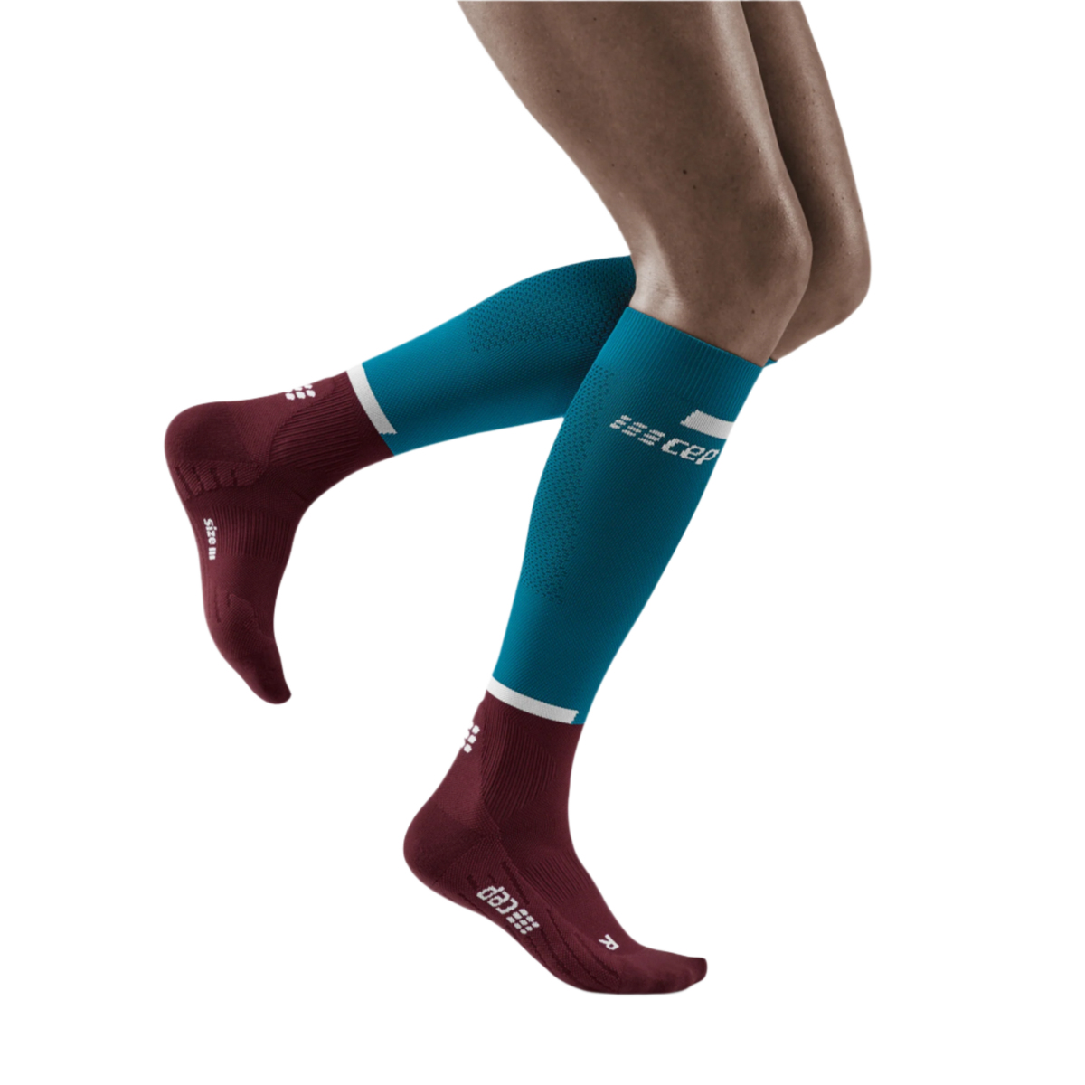 The Run Compression Tall Socks 4.0, Women, Petrol/Dark Red