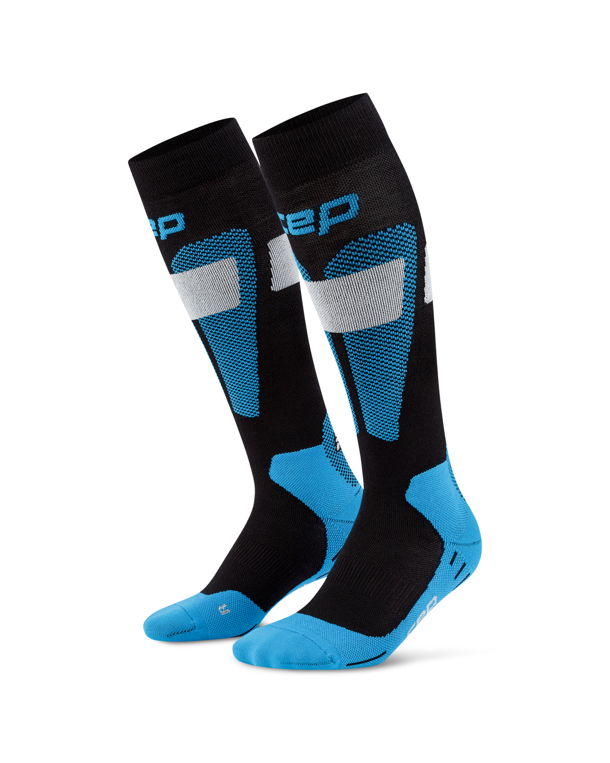 Ski Merino Tall Compression Socks, Women, Black/Blue