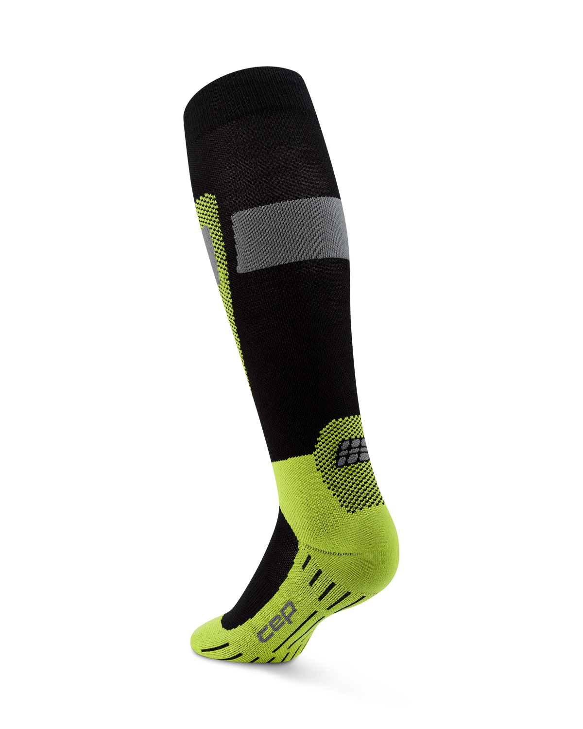 Ski Merino Tall Compression Socks, Women, Black/Lime