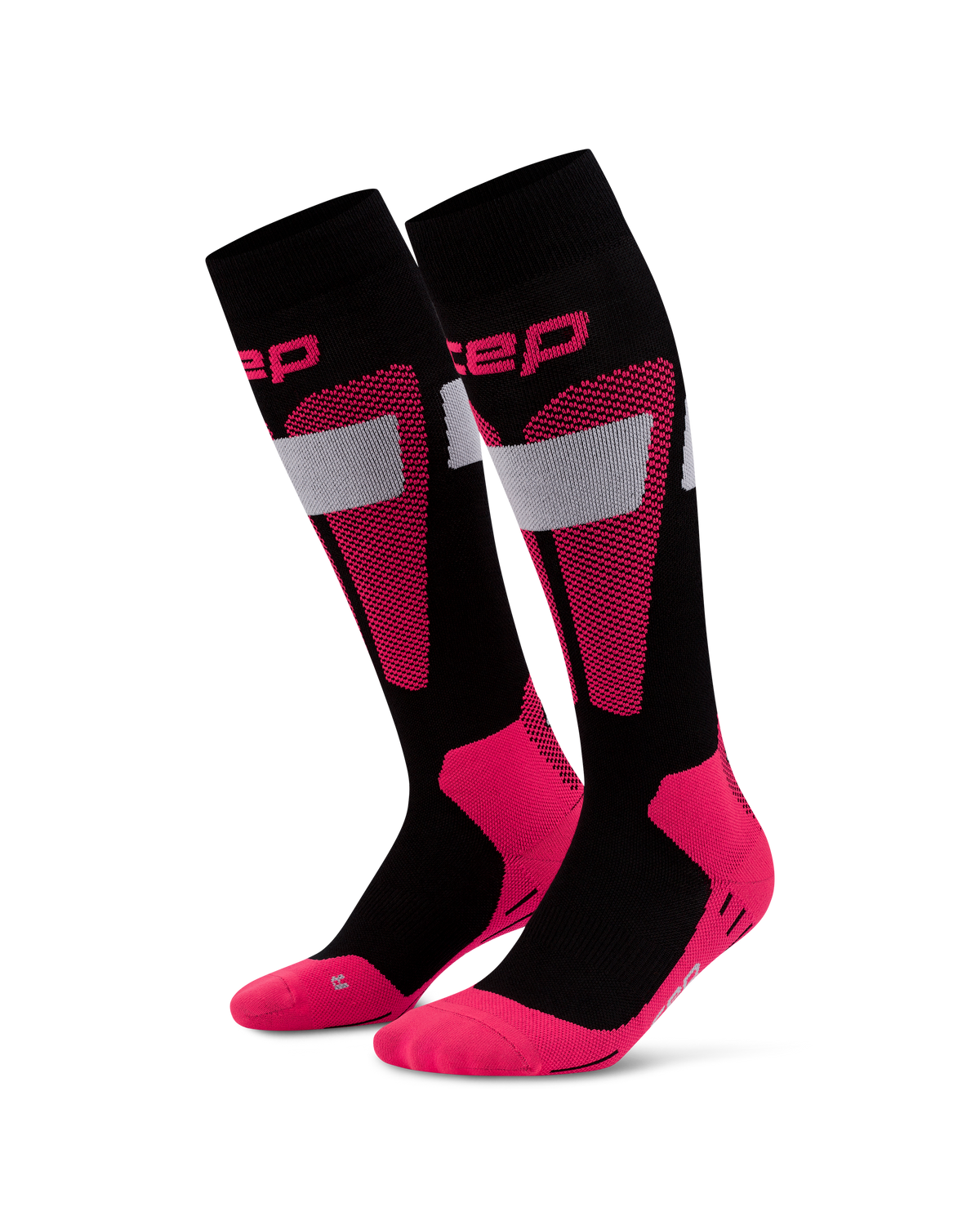 Ski Merino Tall Compression Socks, Women, Black/Pink