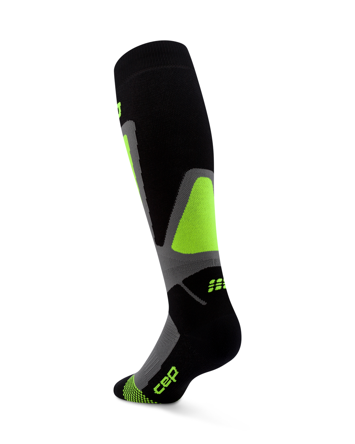 Ski Thermo Tall Compression Socks, Men, Black/Lime