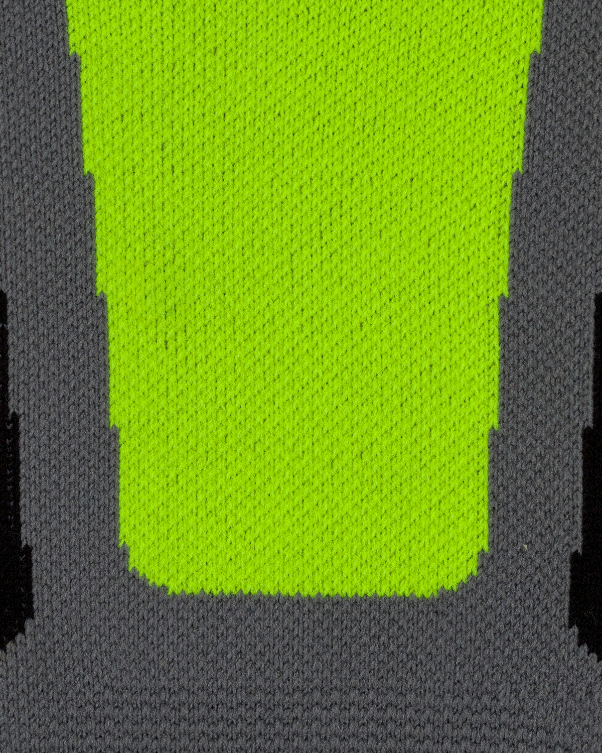 Ski Thermo Tall Compression Socks, Men, Black/Lime, close-up detail