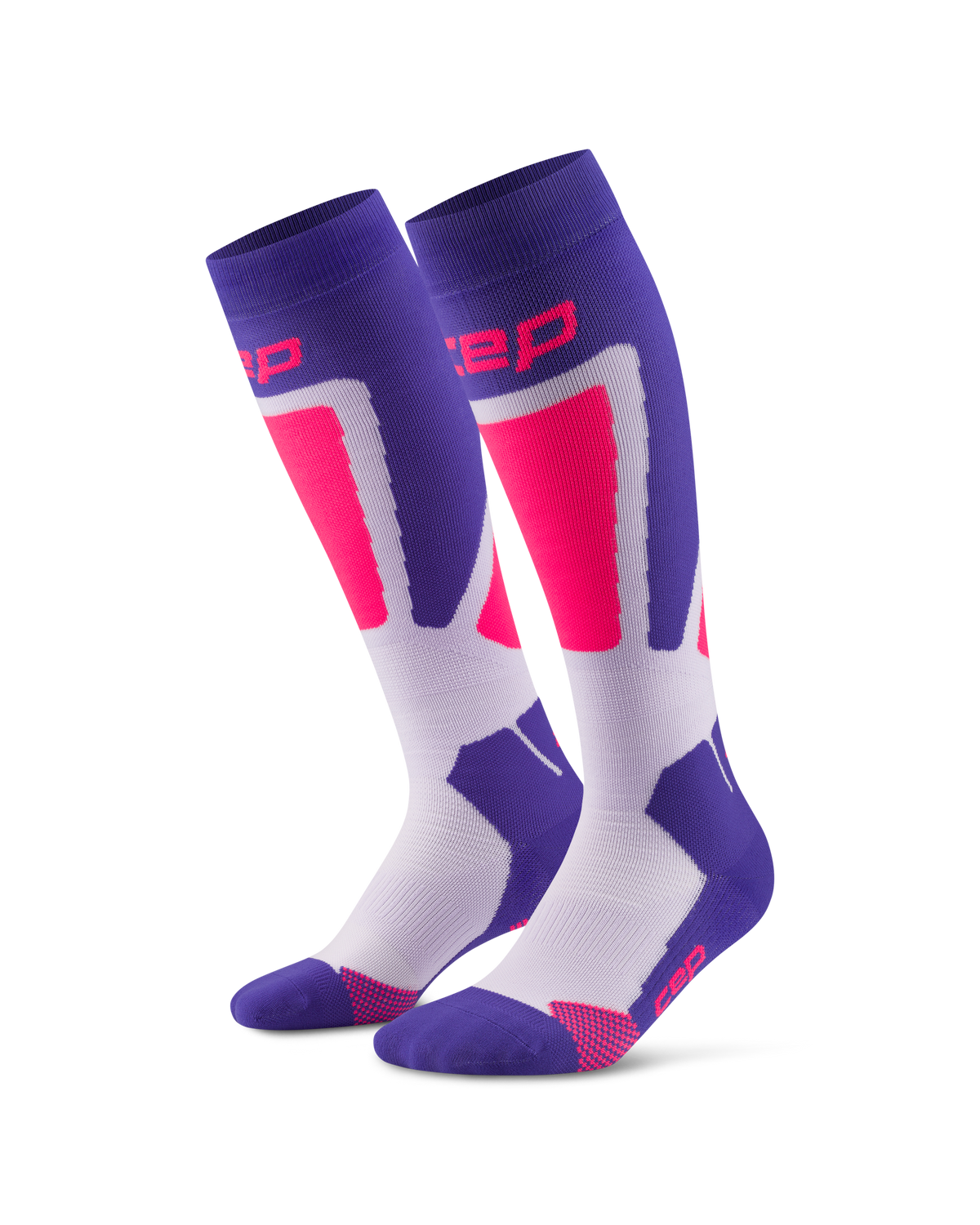 Ski Thermo Tall Compression Socks, Women, Purple/Pink