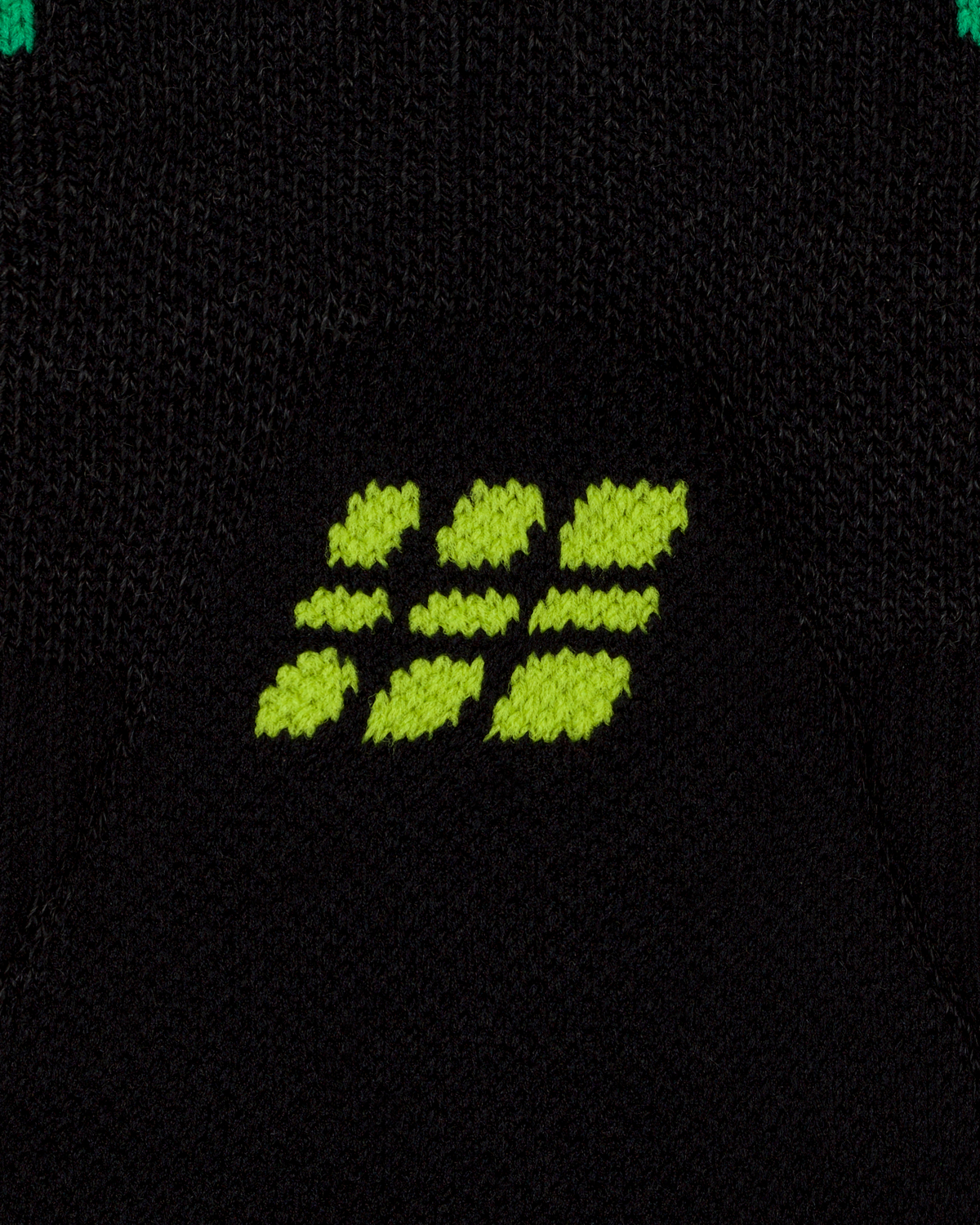 Ski Touring Merino Tall Compression Socks, Men, Black/Lime, close-up detail