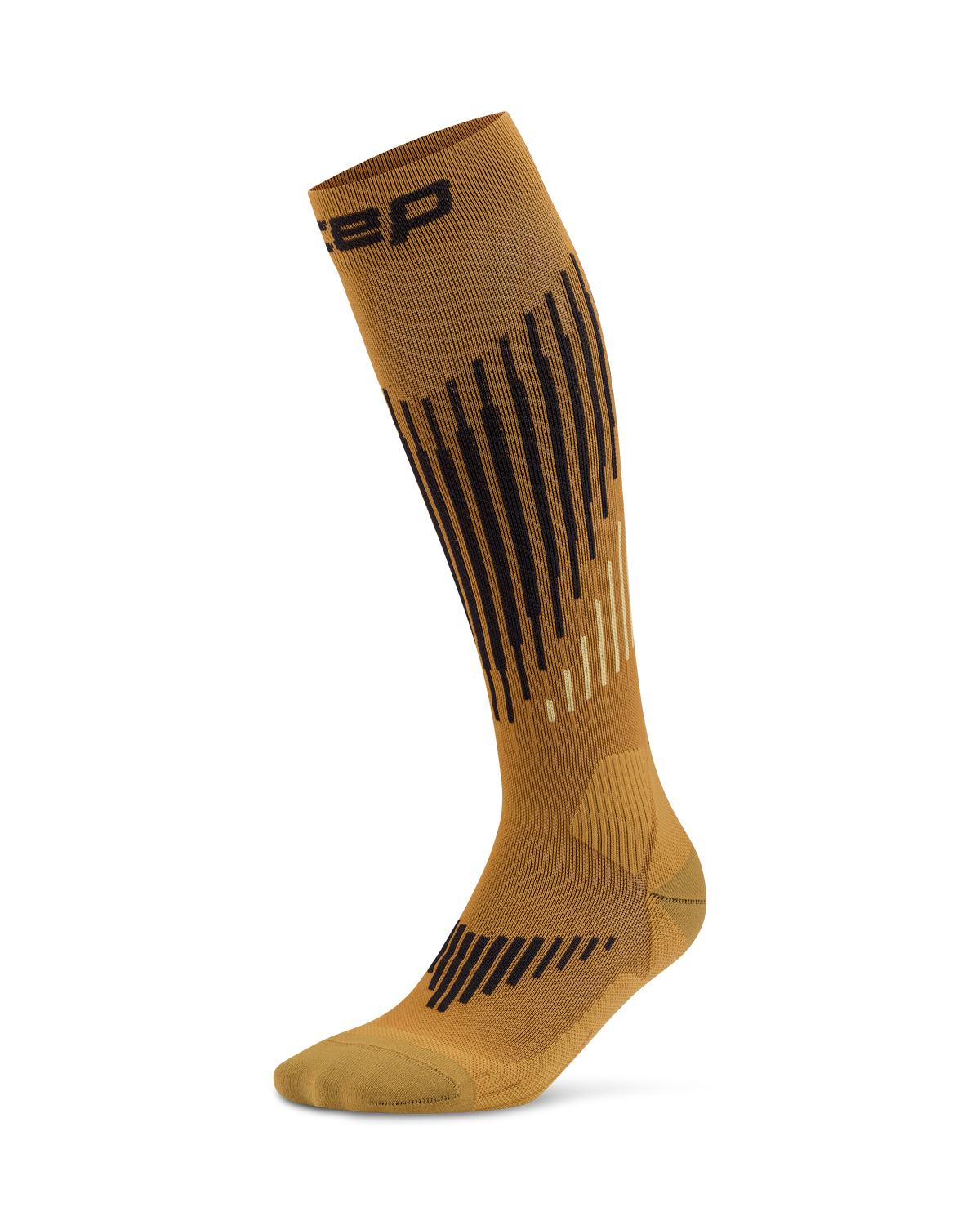 Ski Touring Merino Tall Compression Socks, Men, Brown/Anthracite