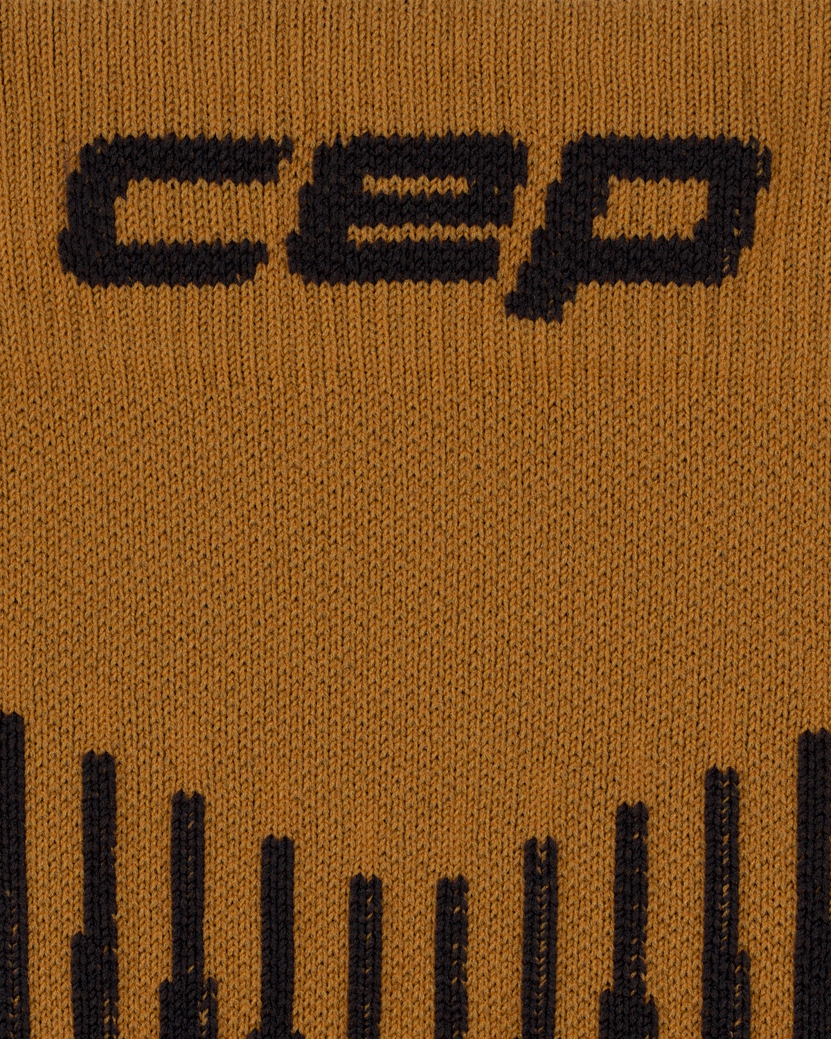 Ski Touring Merino Tall Compression Socks, Men, Brown/Anthracite, close-up detail