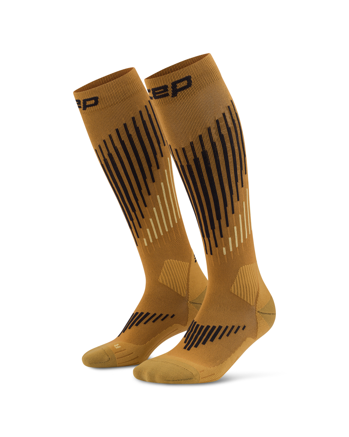 Ski Touring Merino Tall Compression Socks, Men, Brown/Anthracite