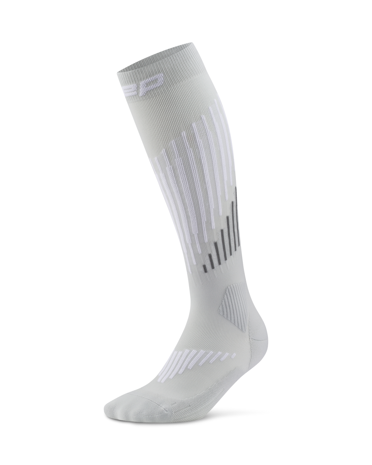 Ski Touring Merino Tall Compression Socks, Men, Grey/White