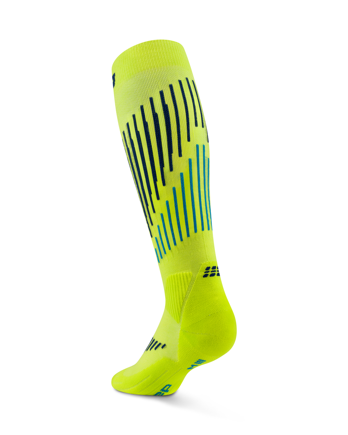 Ski Touring Merino Tall Compression Socks, Men, Lime/Blue