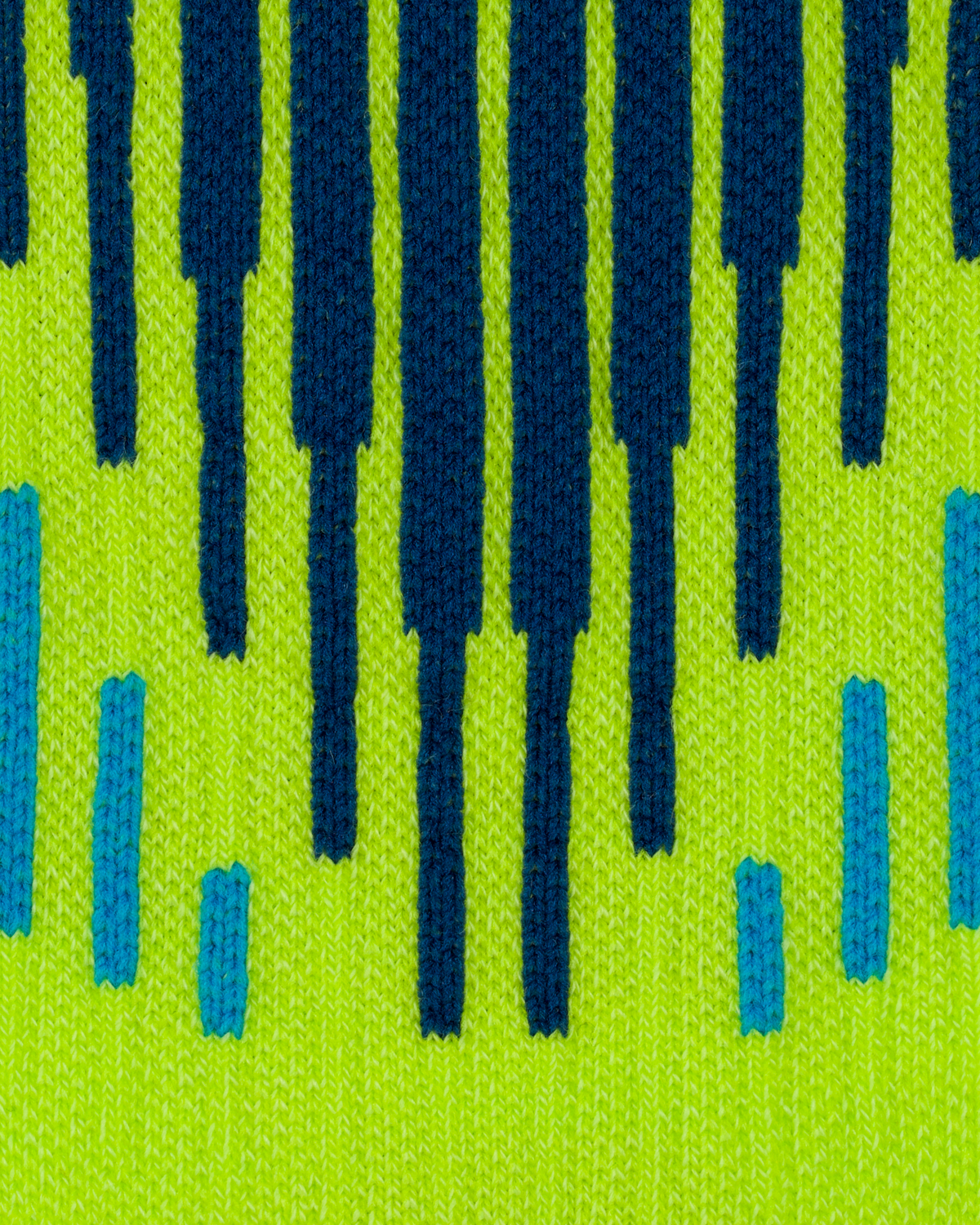 Ski Touring Merino Tall Compression Socks, Men, Lime/Blue, close-up detail