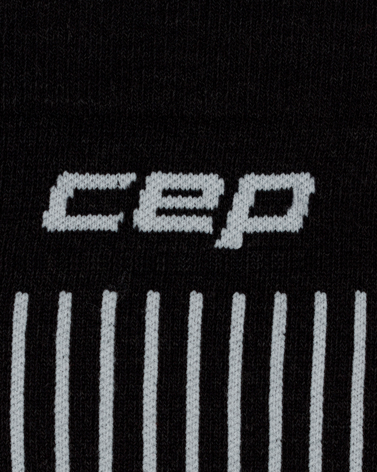 Ski Ultralight Tall Compression Socks, Men, Black/Grey, close-up detail