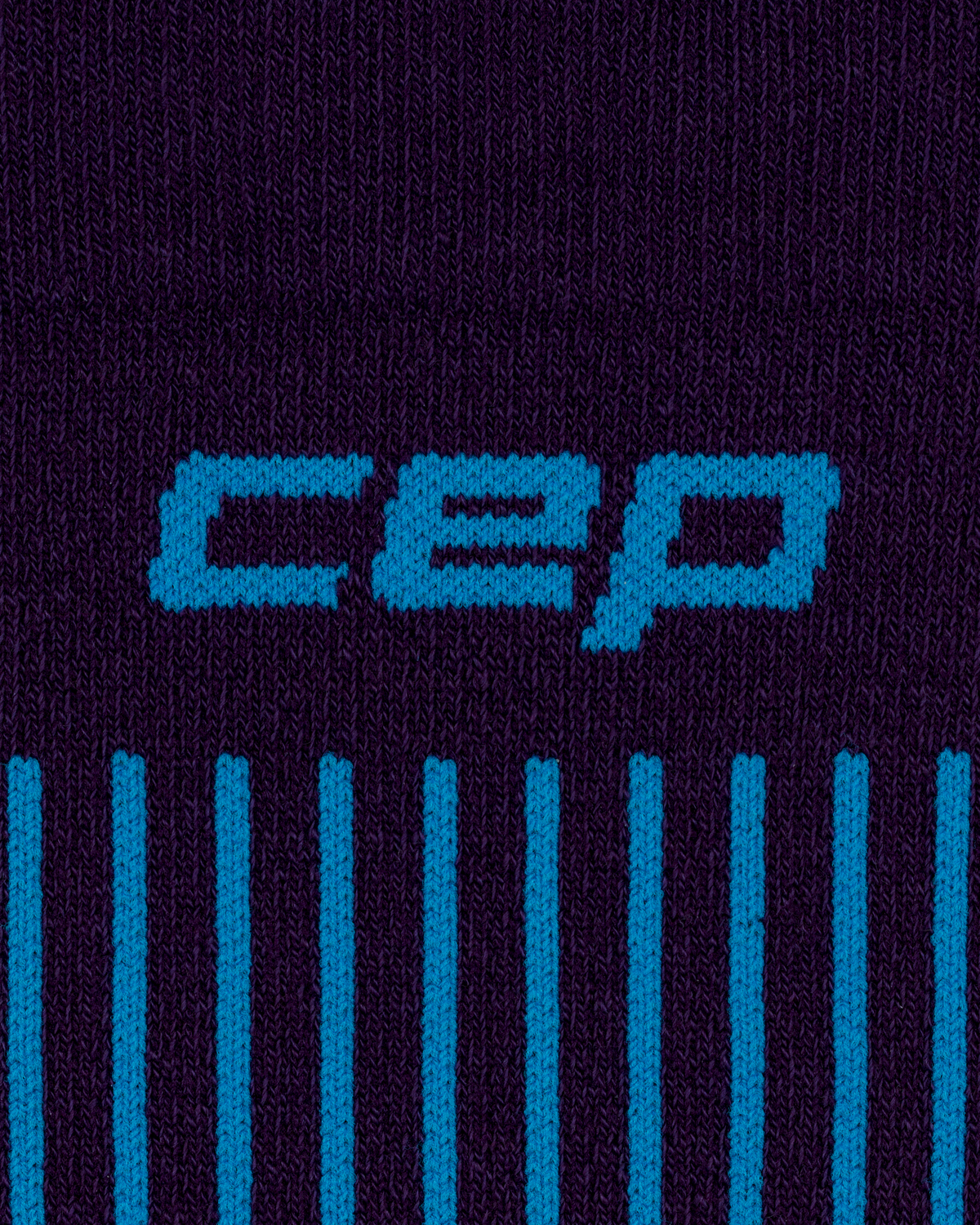 Ski Ultralight Tall Compression Socks, Men, Dark Purple/Blue, close-up detail