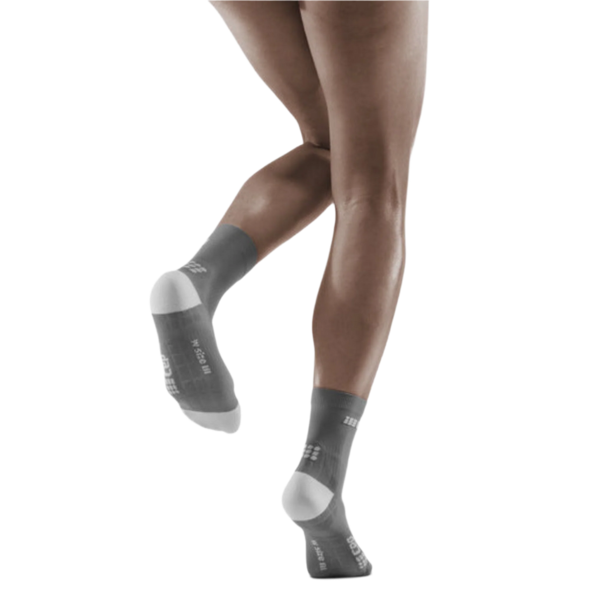 Ultralight Short Compression Socks, Women, Grey/Light Grey
