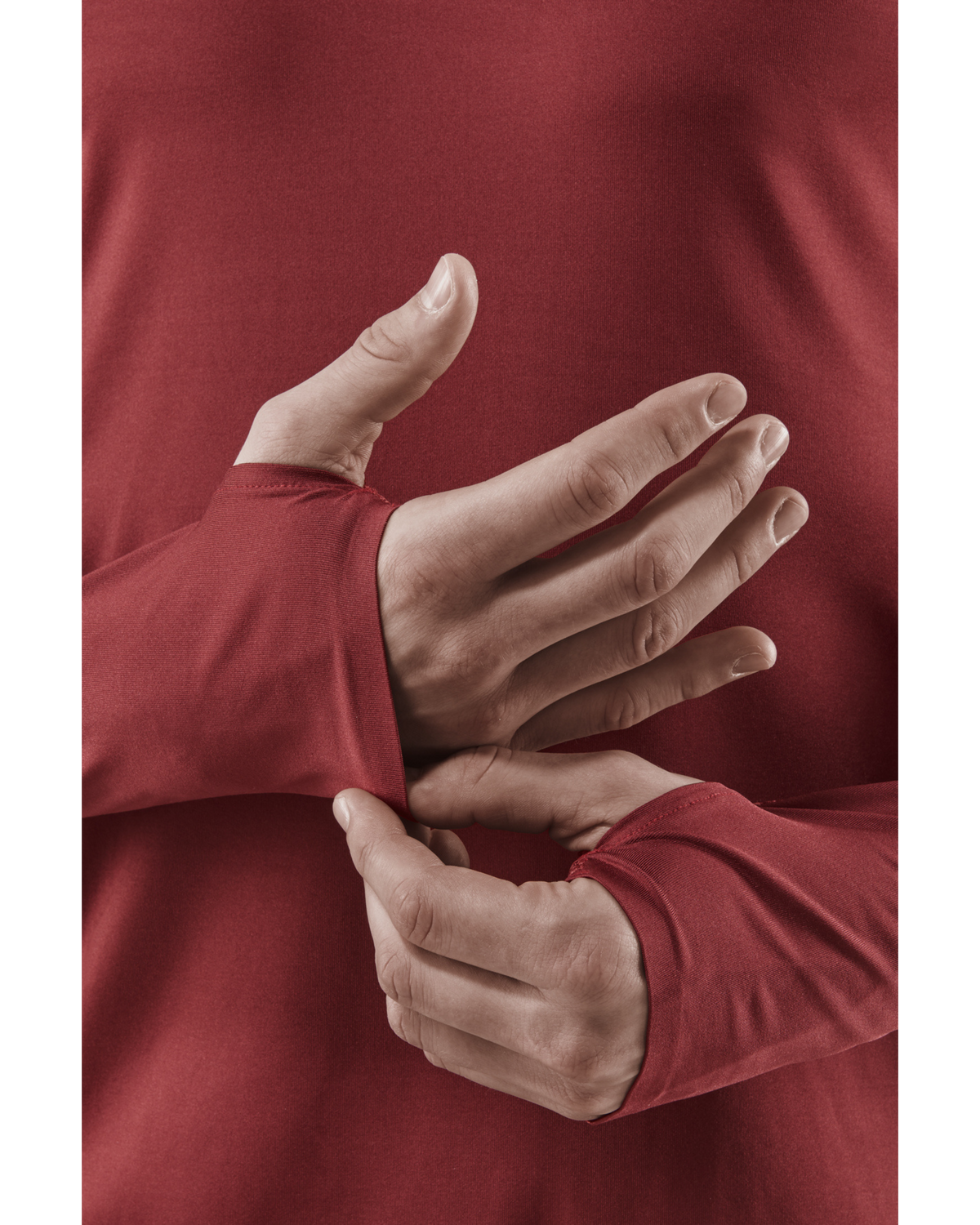 Run Long Sleeve Shirt, Men, Dark Red, close-up detail