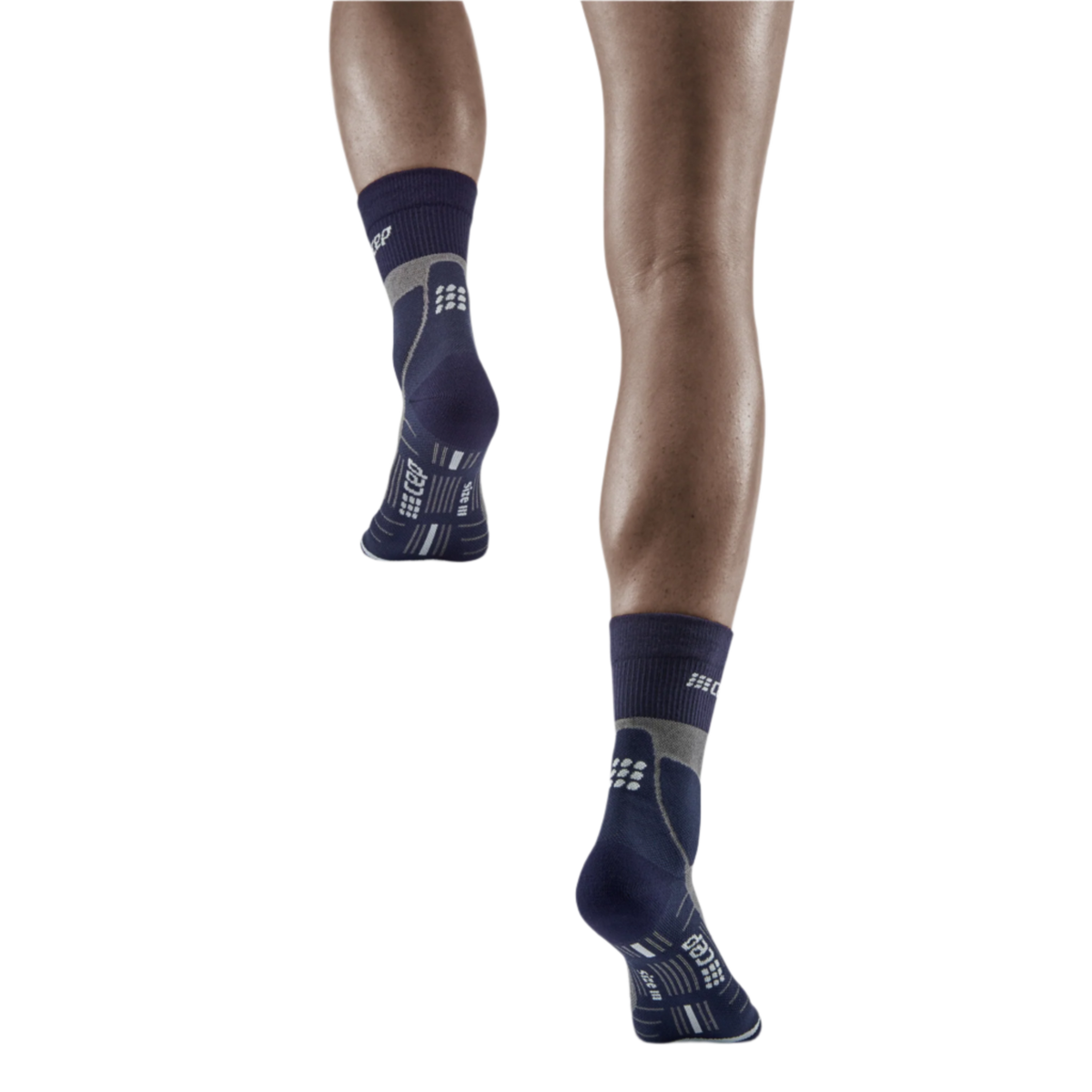 Hiking Merino Mid Cut Compression Socks, Women, Peacoat/Grey