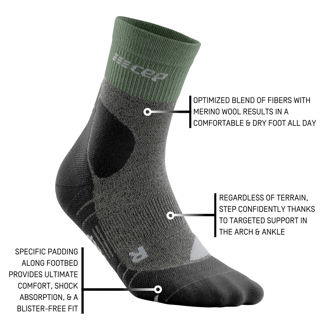 Hiking Merino Mid Cut Compression Socks, Women