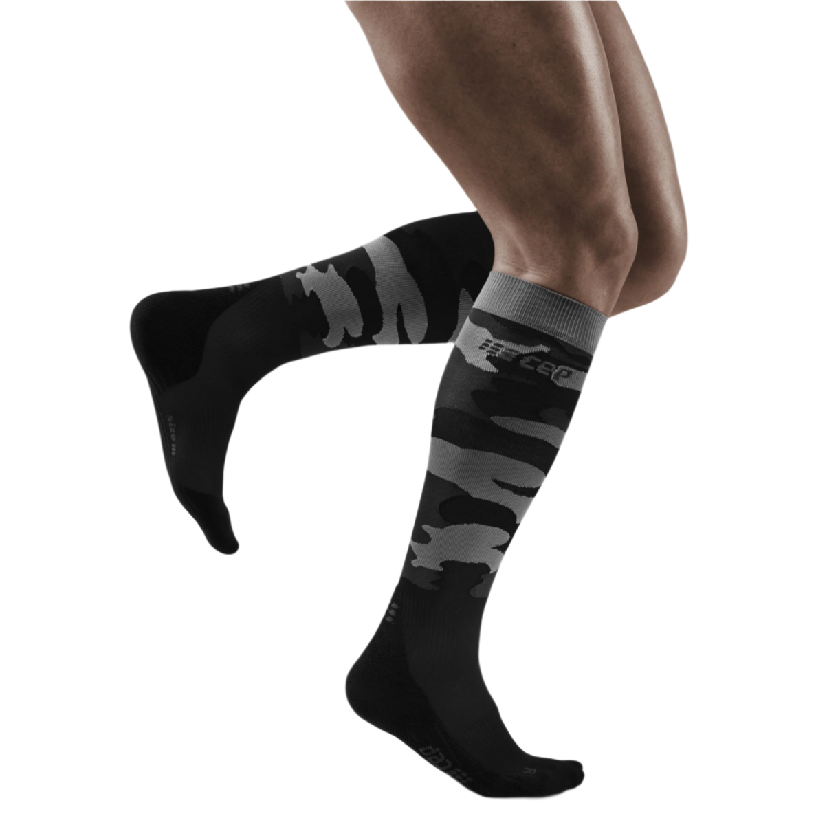 Camocloud Compression Tall Socks, Men, Black/Grey Camo