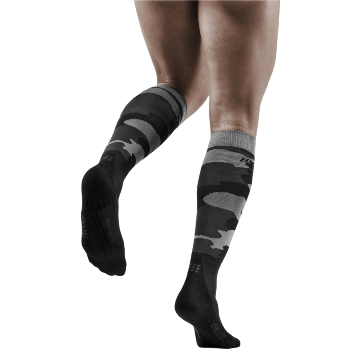 Camocloud Compression Tall Socks, Men, Black/Grey Camo