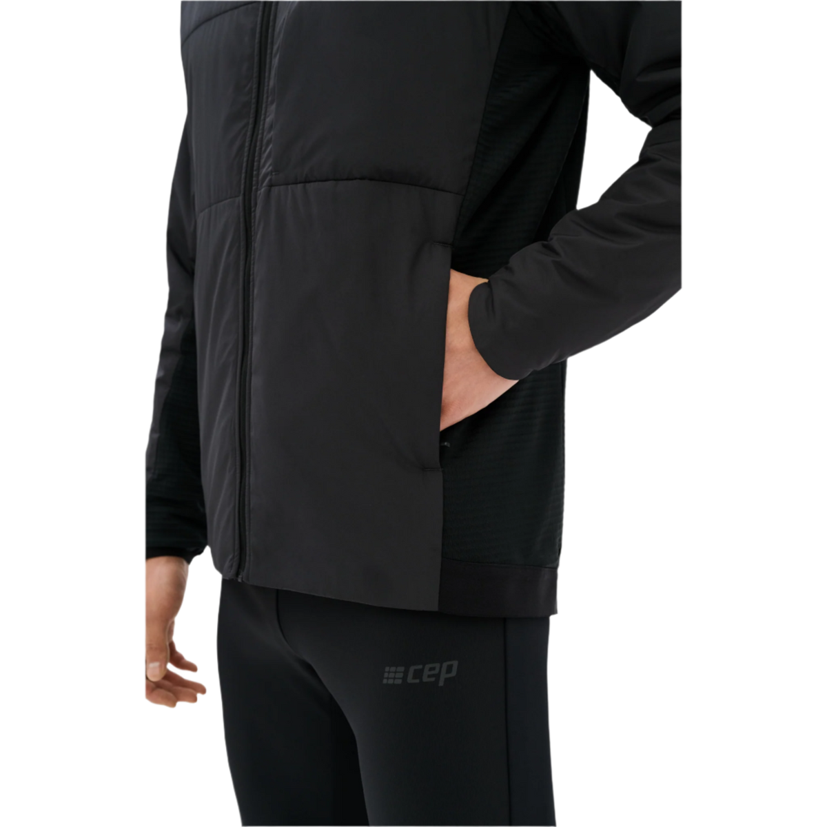 Cold Weather Hybrid Jacket, Men, Black, close-up detail