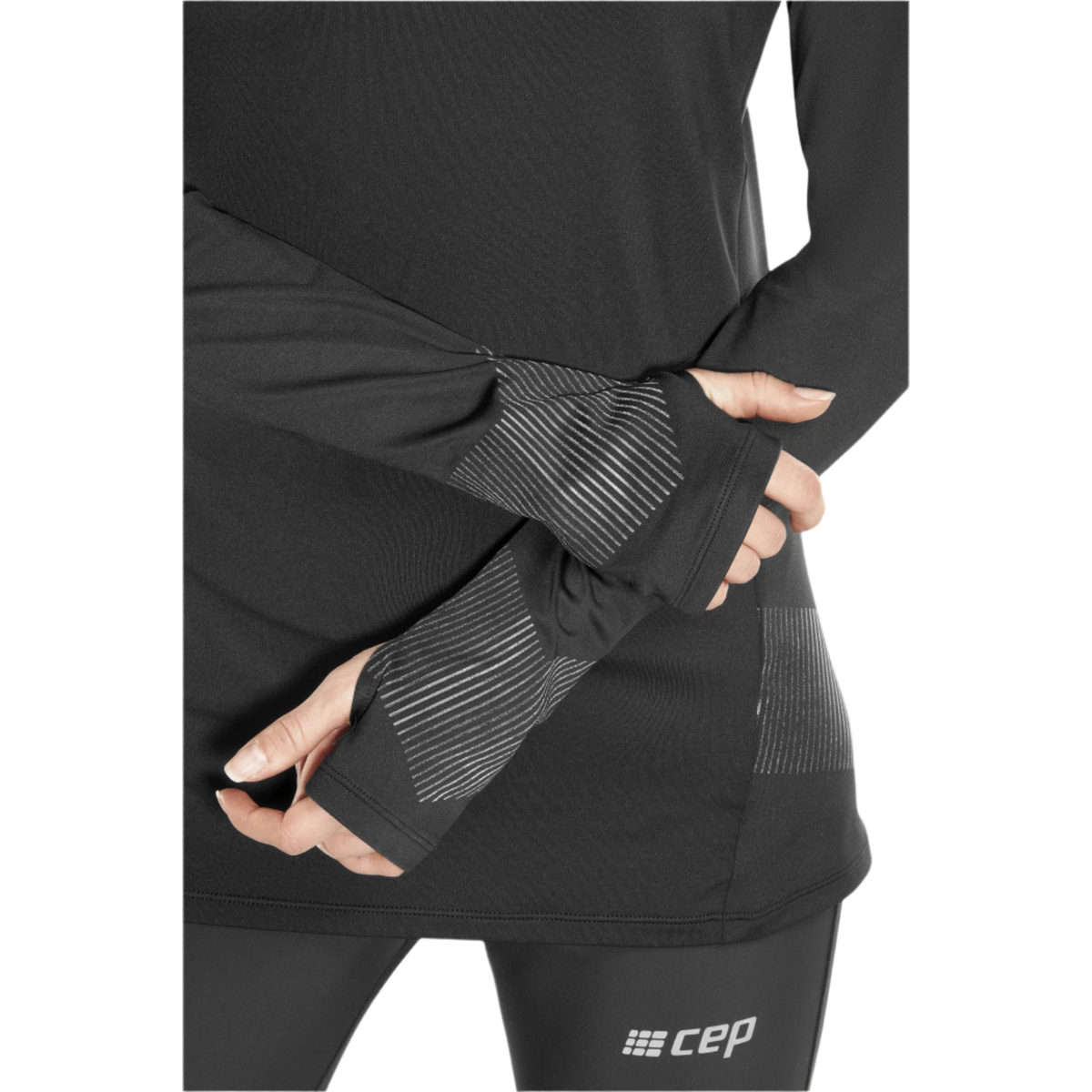 Cold Weather Long Sleeve Shirt, Women, Black, close-up detail