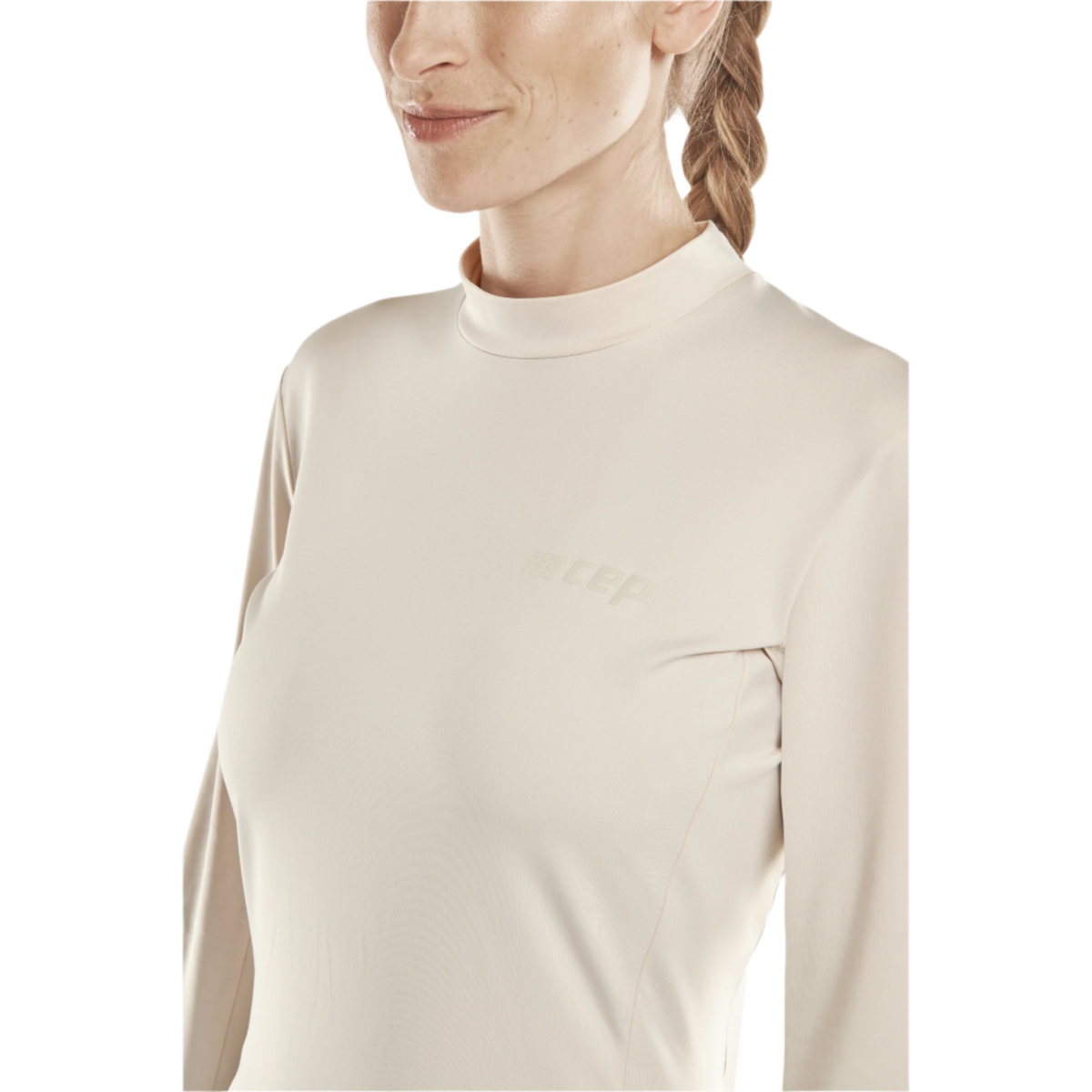 Cold Weather Long Sleeve Shirt, Women, Cream, close-up detail