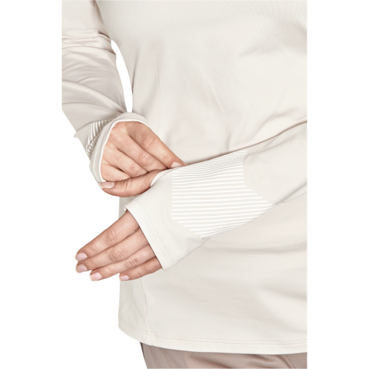 Cold Weather Long Sleeve Shirt, Women, Cream, close-up detail