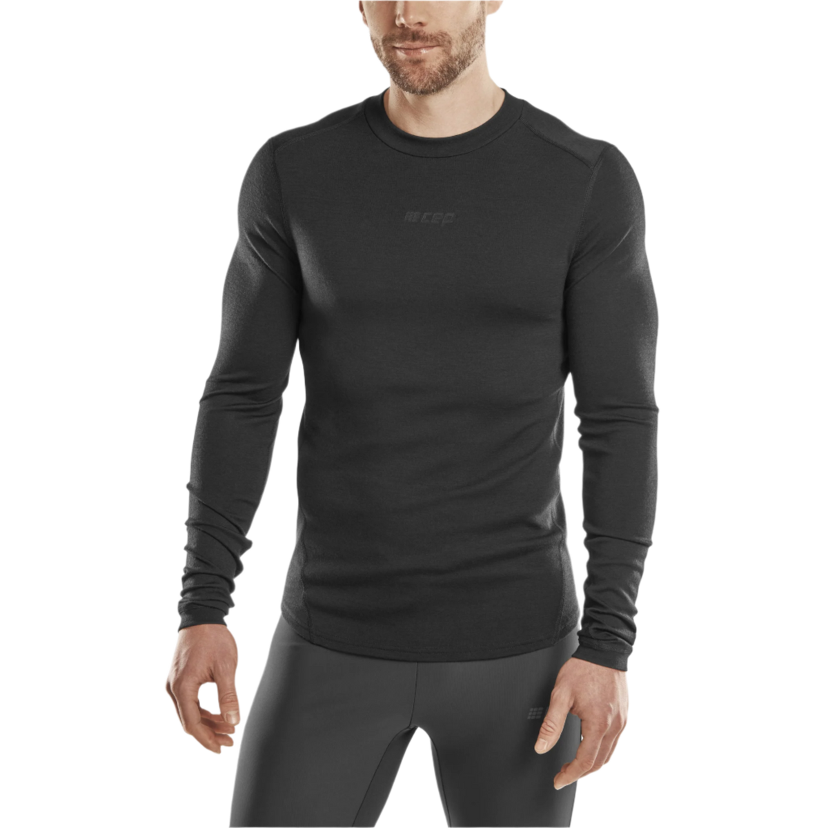 Cold Weather Merino Long Sleeve Shirt, Men, Black Merino