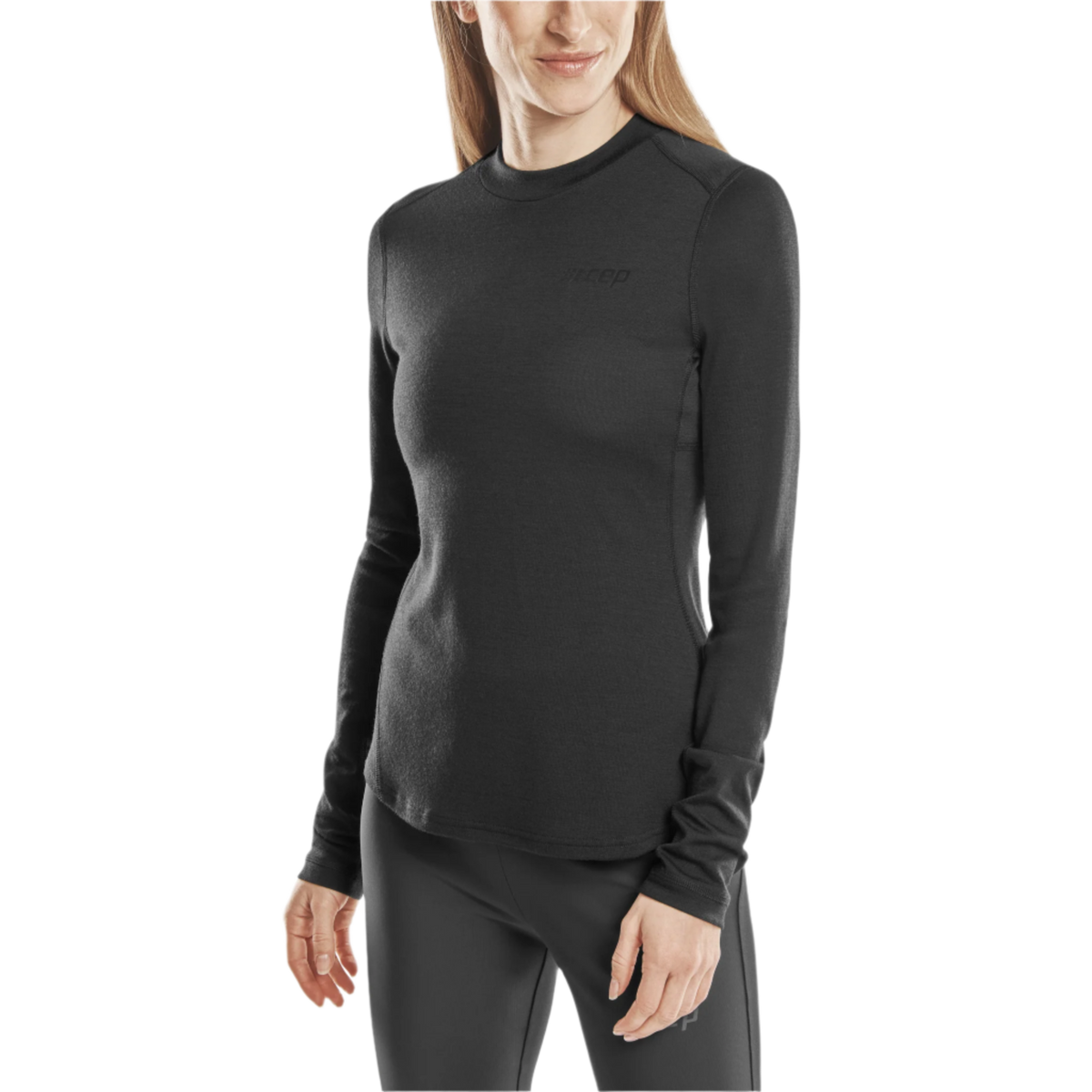 Cold Weather Merino Long Sleeve Shirt, Women, Black Merino
