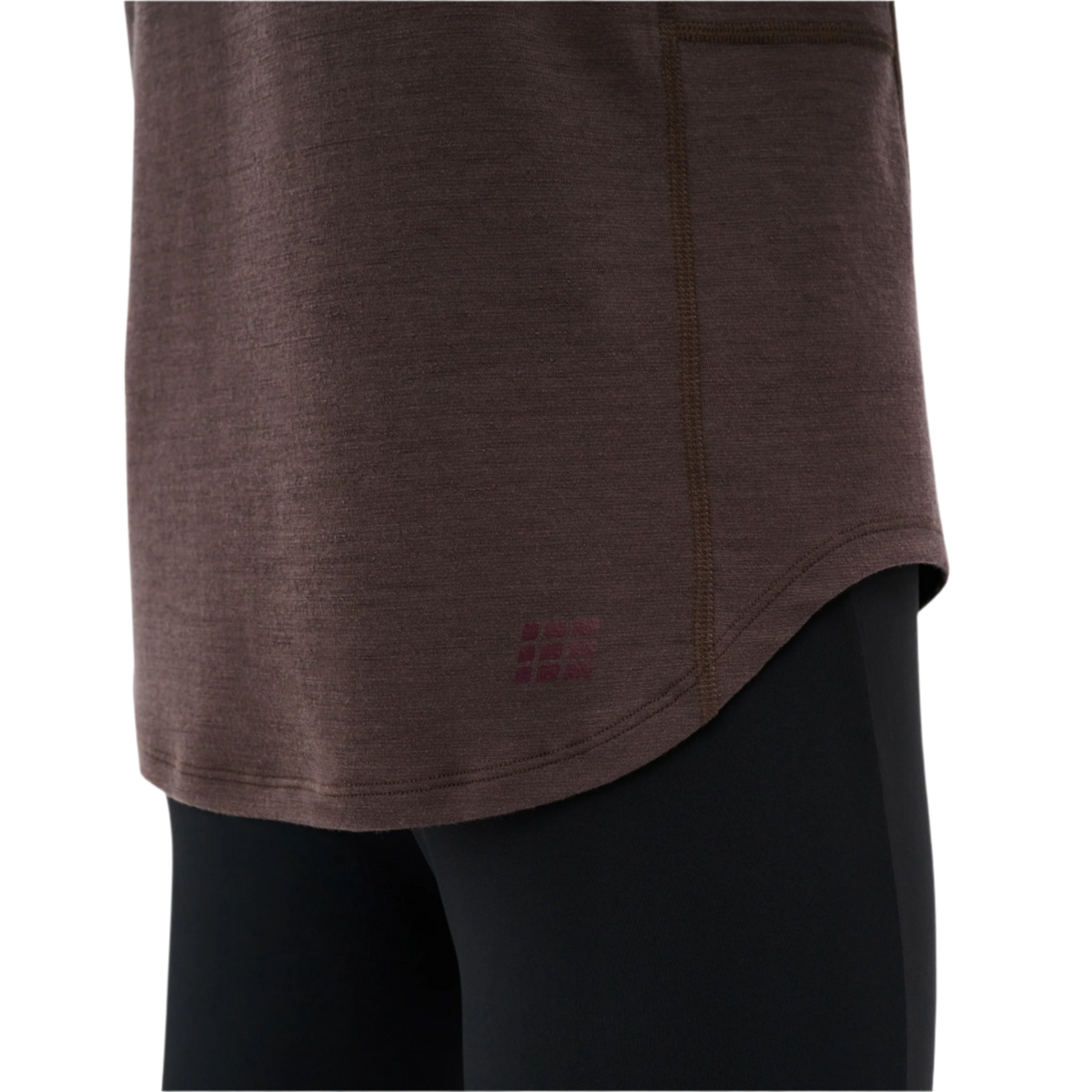 Cold Weather Merino Long Sleeve Shirt, Men, Aubergine Merino, close-up detail