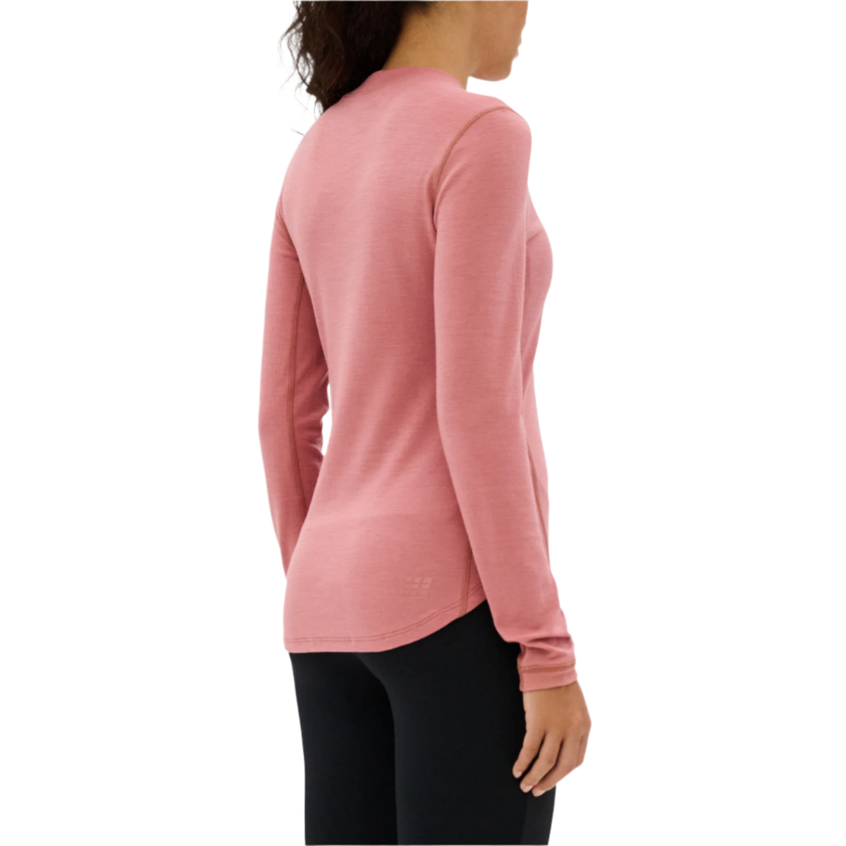 Cold Weather Merino Long Sleeve Shirt, Women, Rose Merino, close-up detail