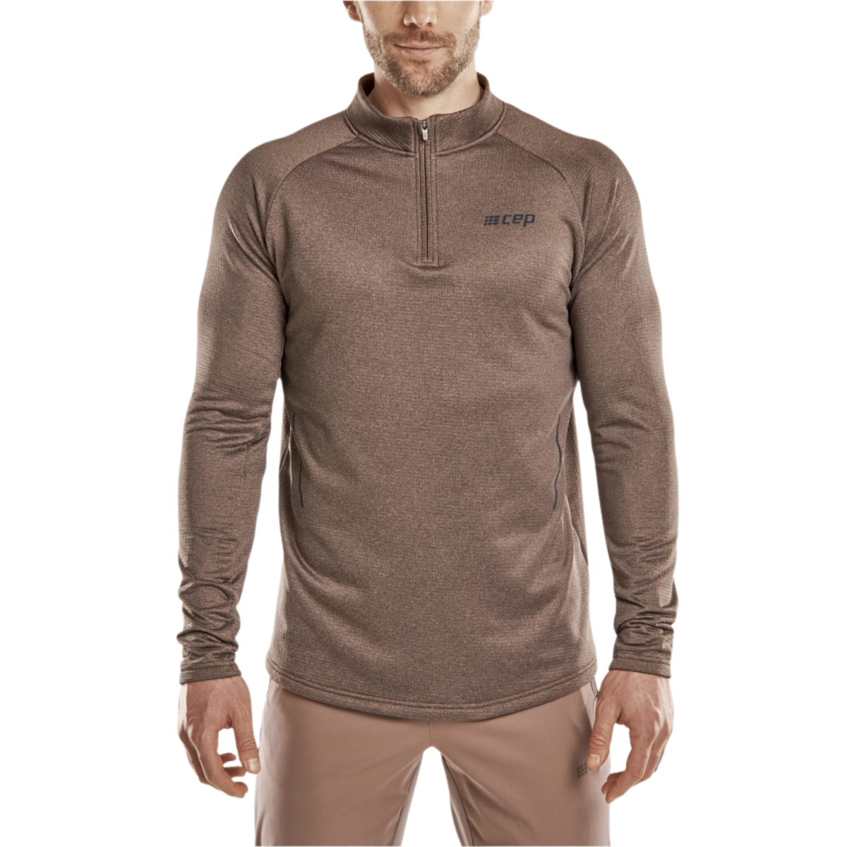 Cold Weather Quarter Zip Pullover, Men, Brown