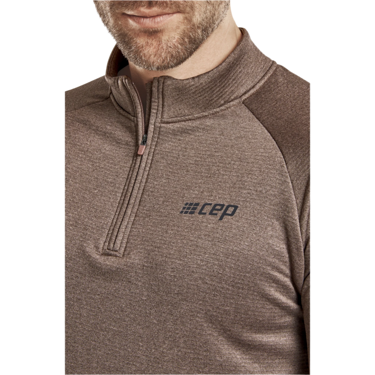 Cold Weather Quarter Zip Pullover, Men, Brown