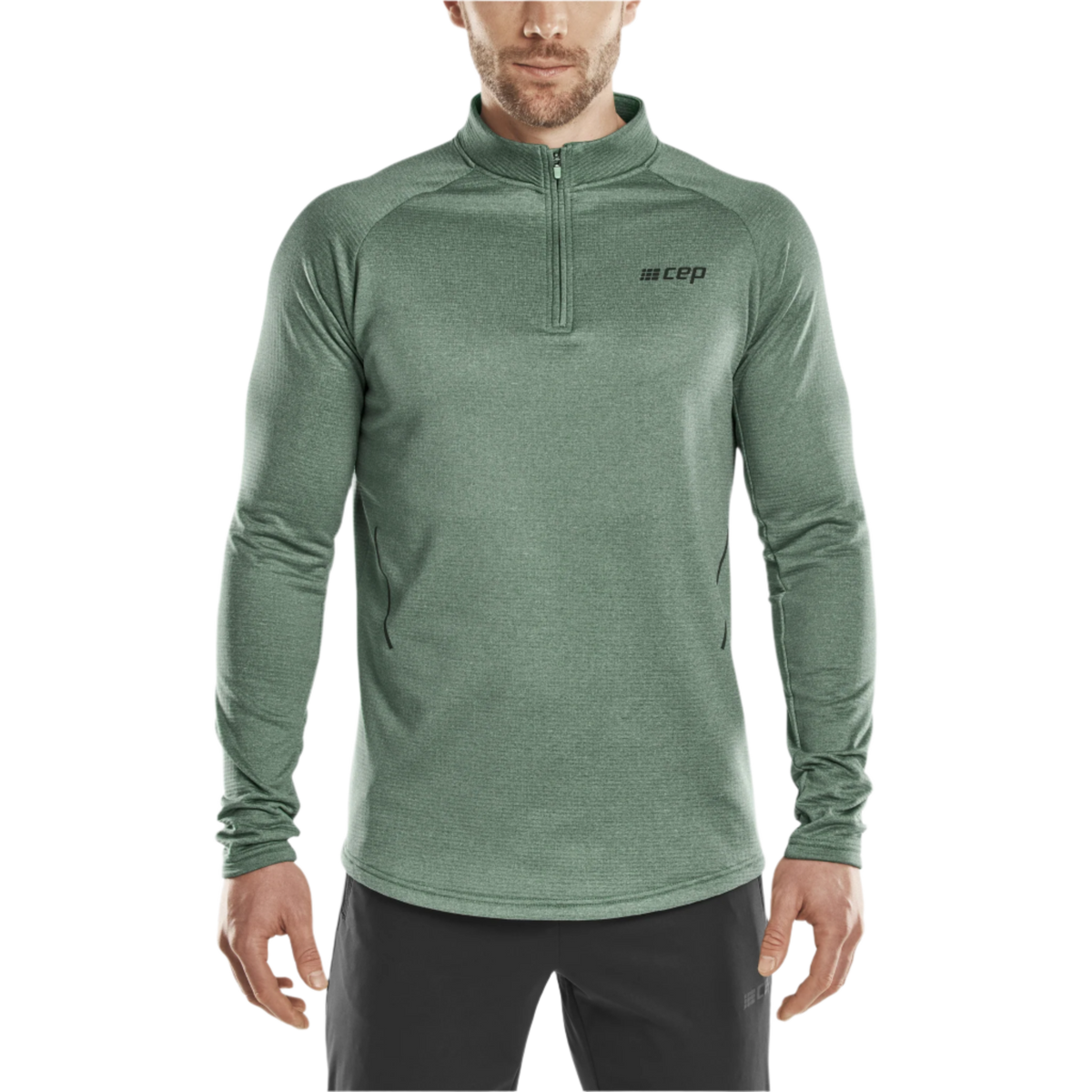 Cold Weather Quarter Zip Pullover, Men, Soft Green