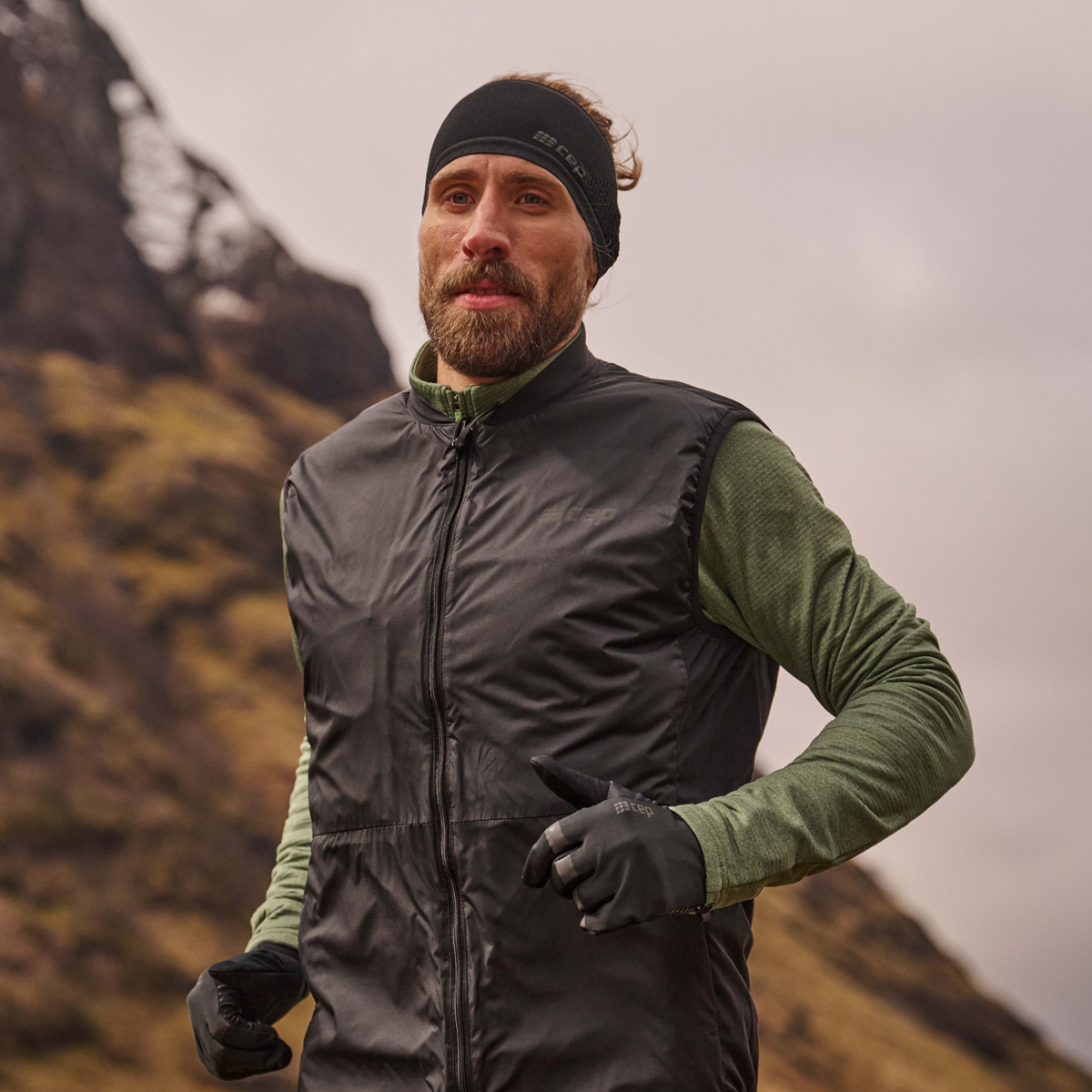 Cold Weather Reversible Vest, Men, Black, close-up detail