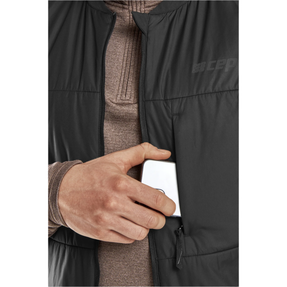 Cold Weather Reversible Vest, Men, Black, close-up detail