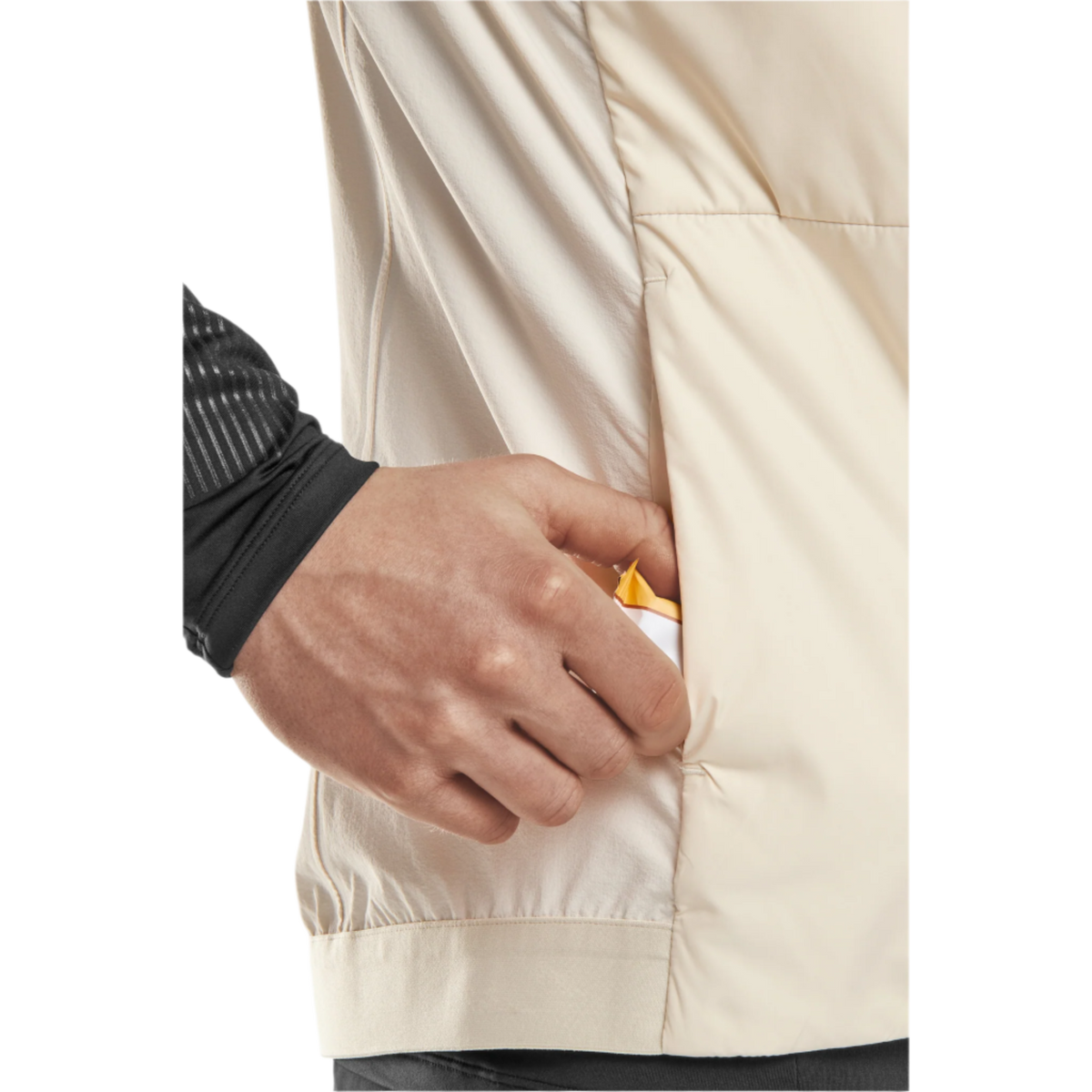 Cold Weather Reversible Vest, Men, Cream, close-up detail