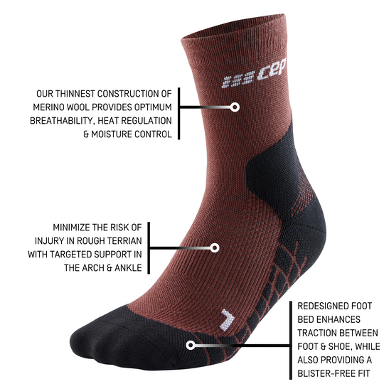 Hiking Light Merino Mid Cut Compression Socks, Men