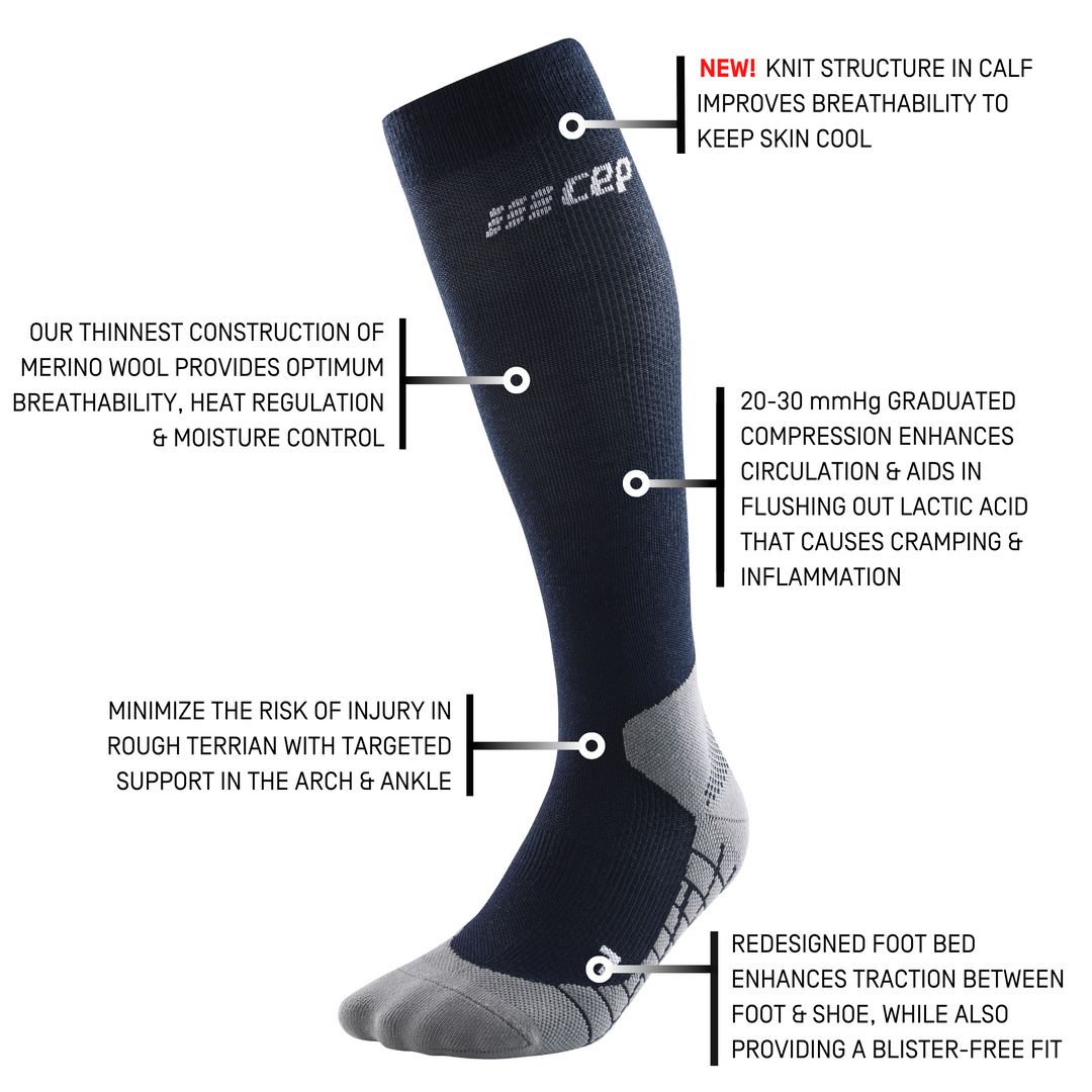 Hiking Light Merino Tall Compression Socks, Men