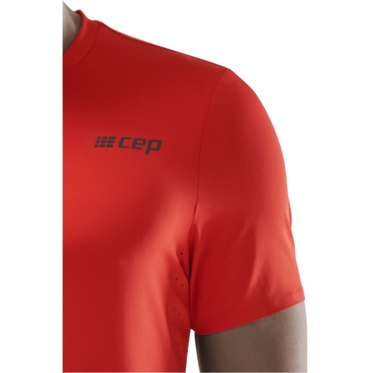 Run Shirt Short Sleeve, Men, Lava, close-up detail