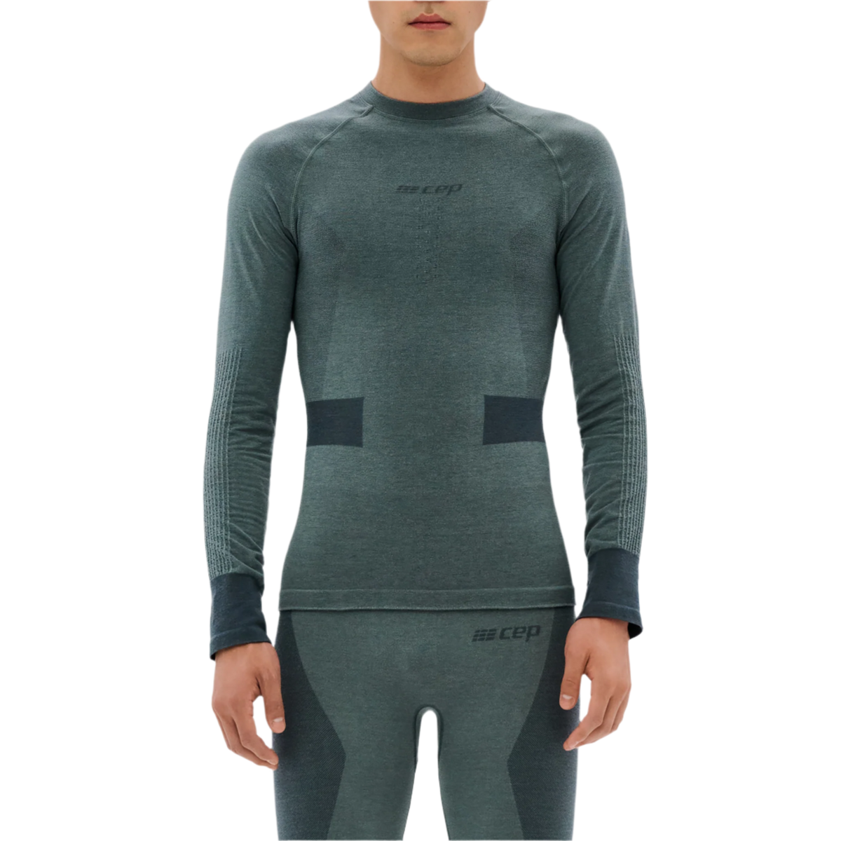 Ski Merino Base Shirt, Men, Blue-Grey